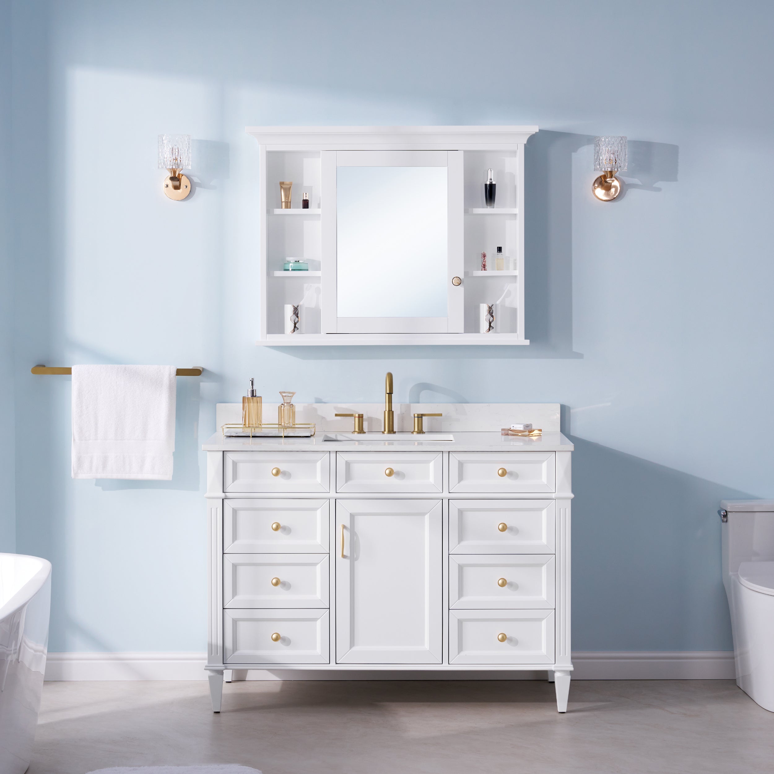 40 in.W x 30 in.H Surface-Mount Solid Wood Medicine Cabinet with Mirror, Z-bar Hangs Vertically