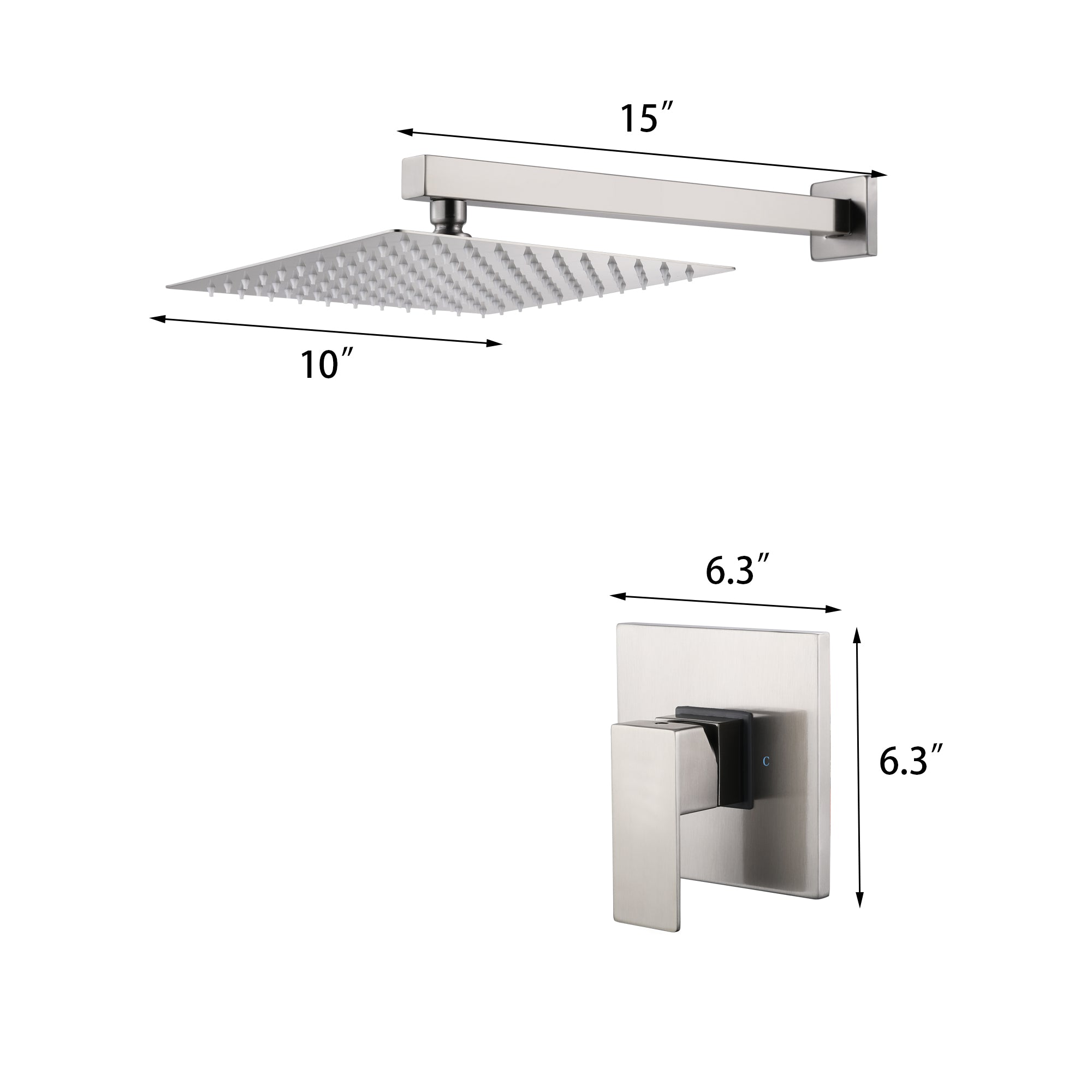 10 inch Shower Head Concealed Valve Built-In Shower System