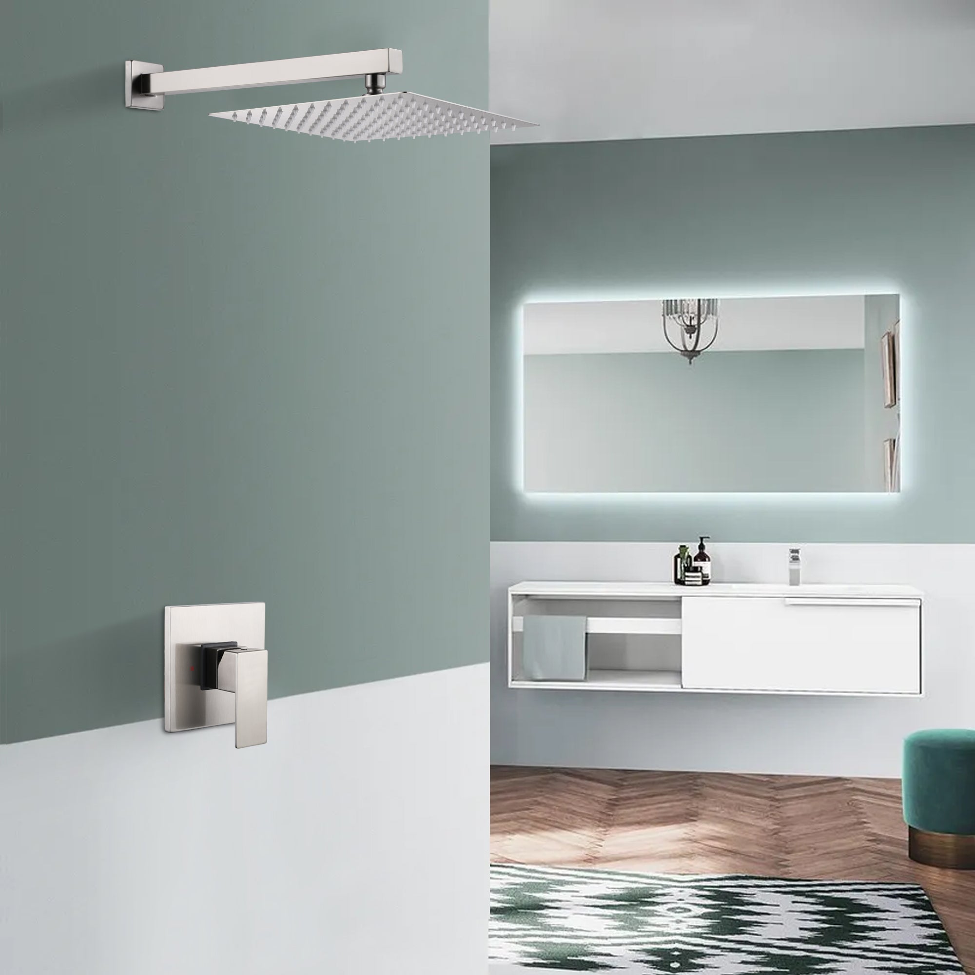 10 inch Shower Head Concealed Valve Built-In Shower System