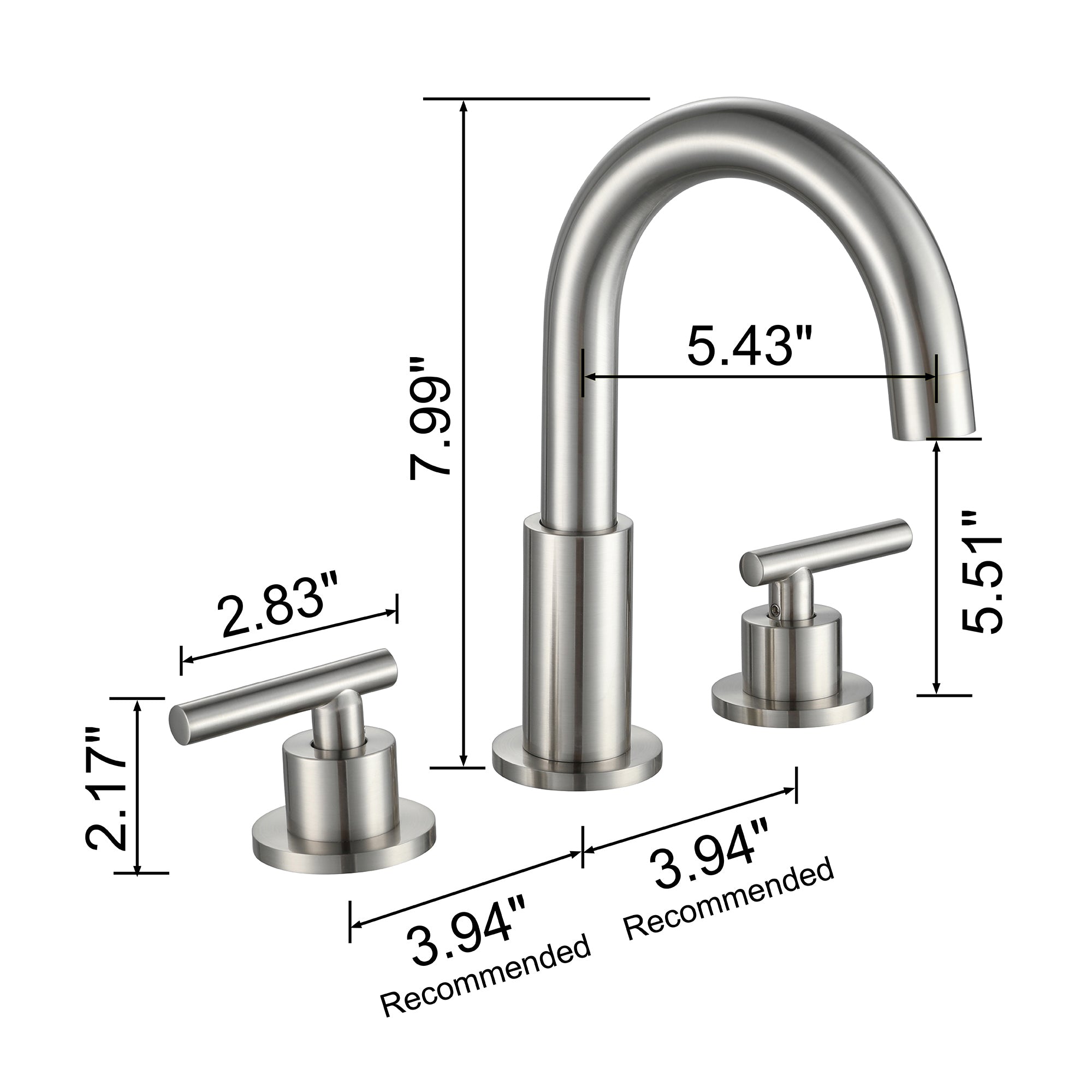 Modern Bathroom Basin Faucet with 360° Swivel Spout, Dual Handle Hot & Cold Mixer, Water-Saving 1.2 GPM