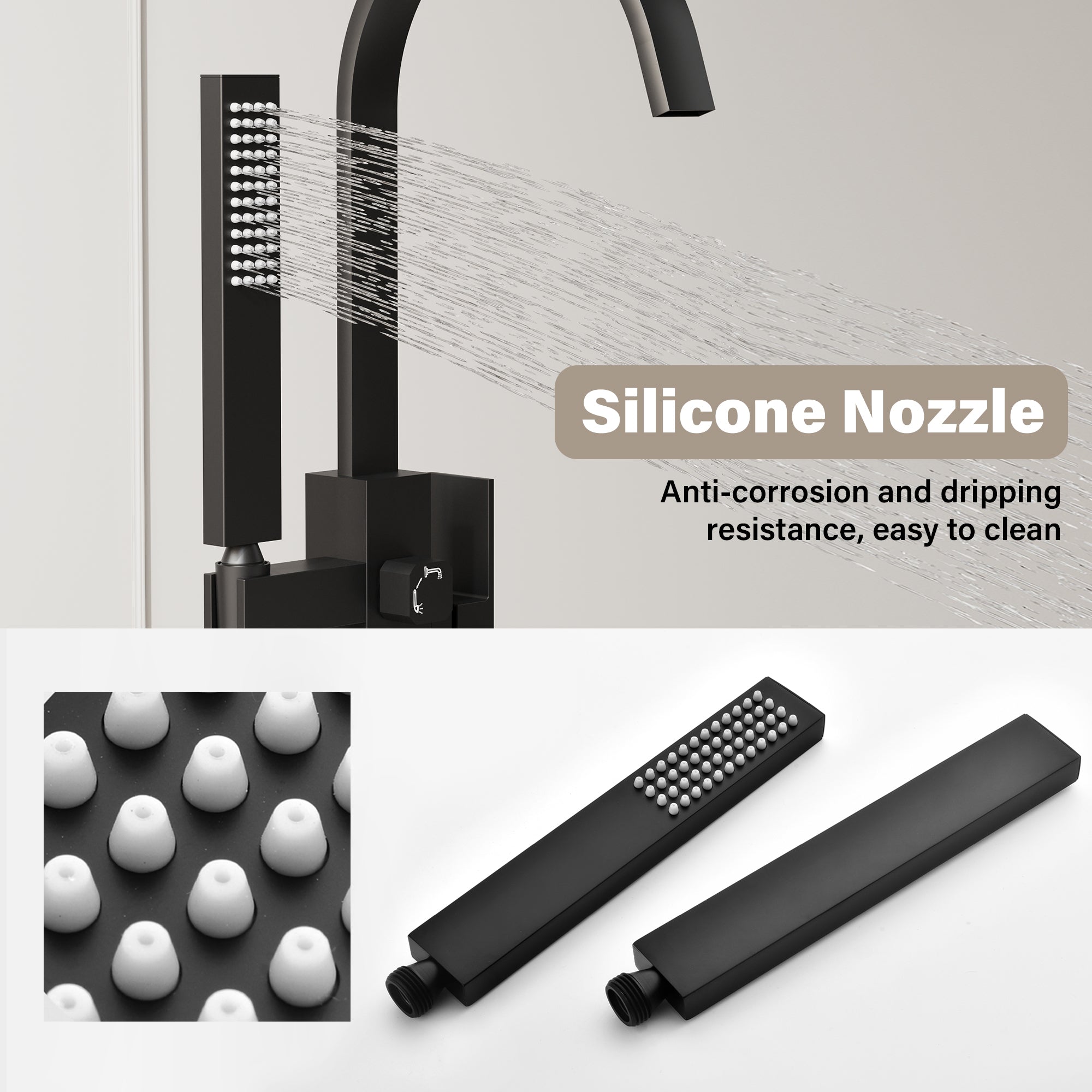Single Handle Floor Standing Freestanding Bathtub Faucet with Hand Shower