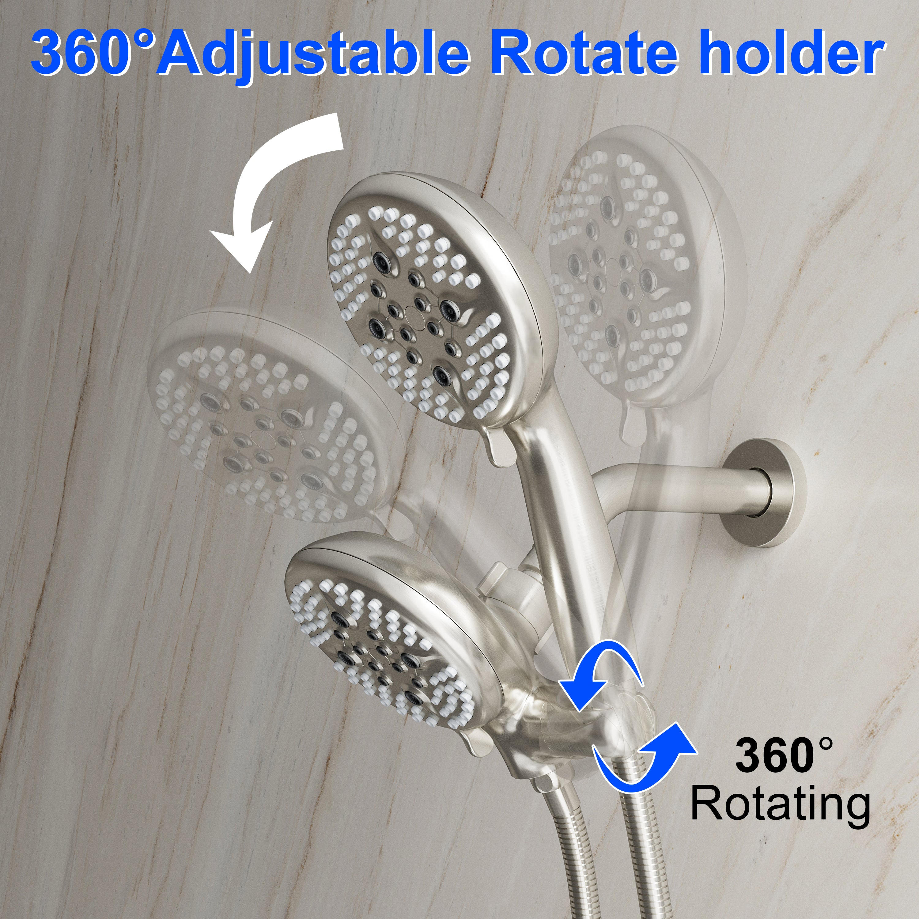 Shower System with 5-Function Handheld & Rainfall Shower Head, High-Flow Tub Spout, cUPC Certified Cartridge, 2.5GPM