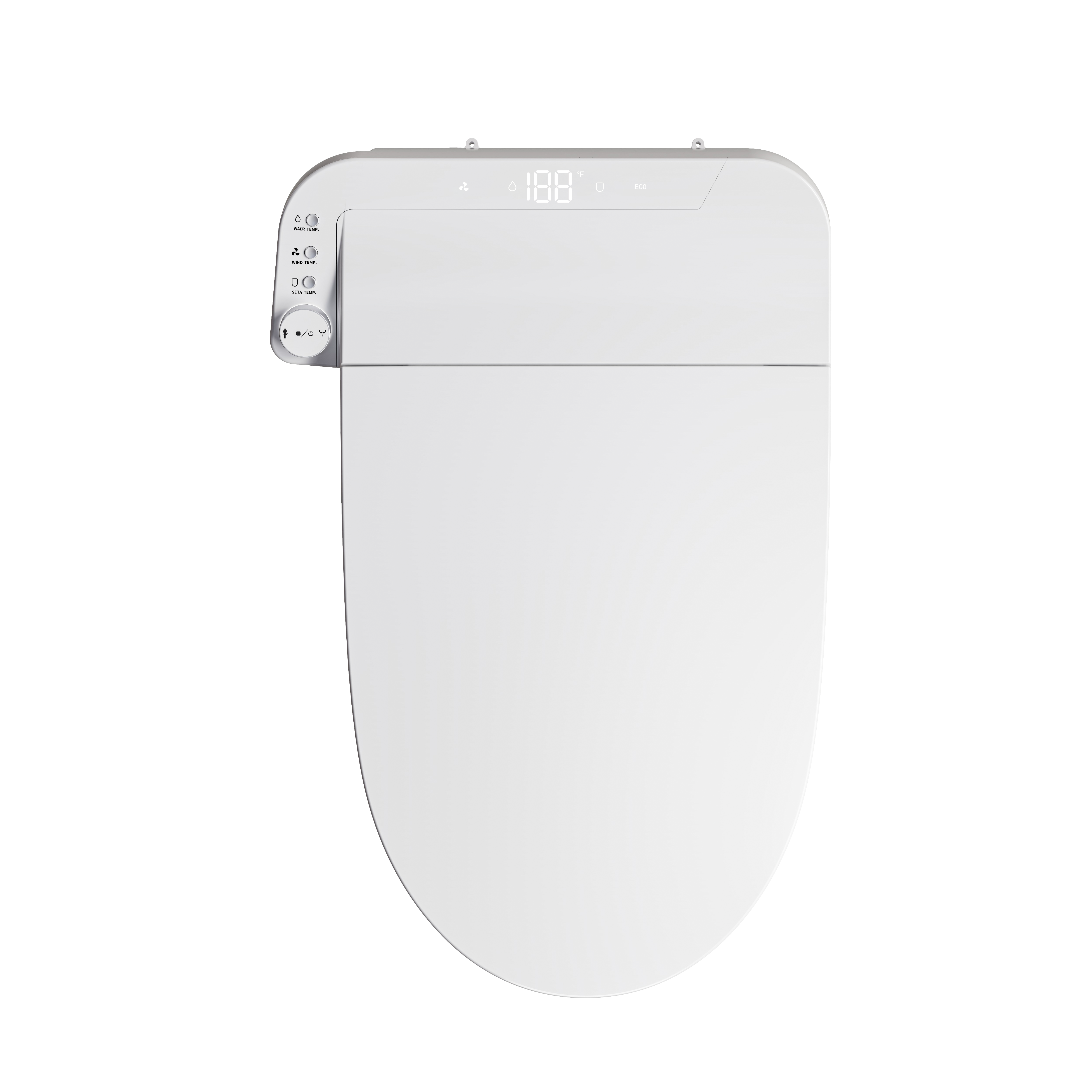 Smart Bidet Toilet in White with One-Click Knob, Foot Sensor Function, Auto Flush, LED Display