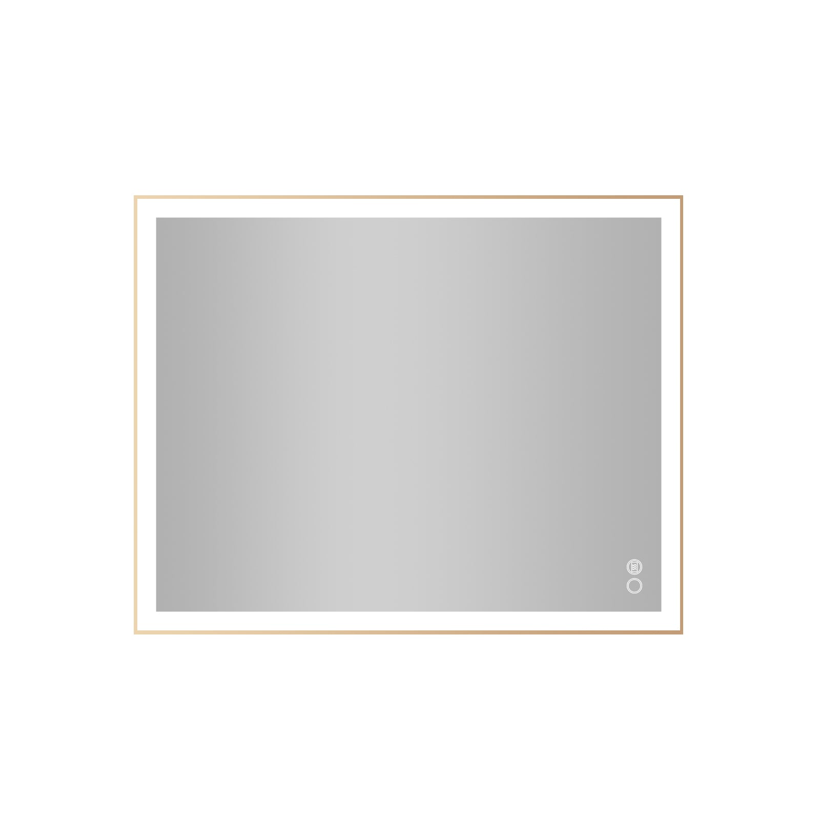 40 in. W x 32 in. H Aluminium Framed Rectangular LED Light Bathroom Vanity Mirror in Gold