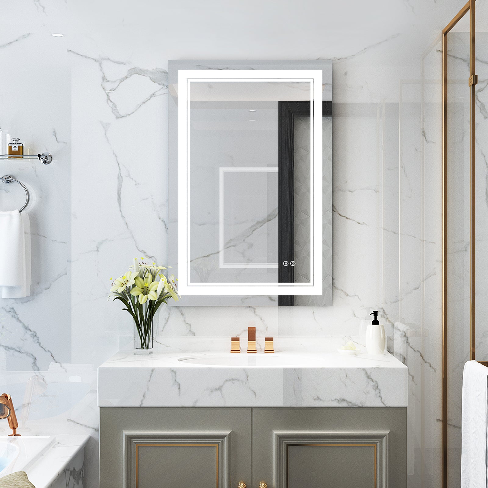 Anti-Fog LED Light Dimmable Bathroom Vanity Mirror