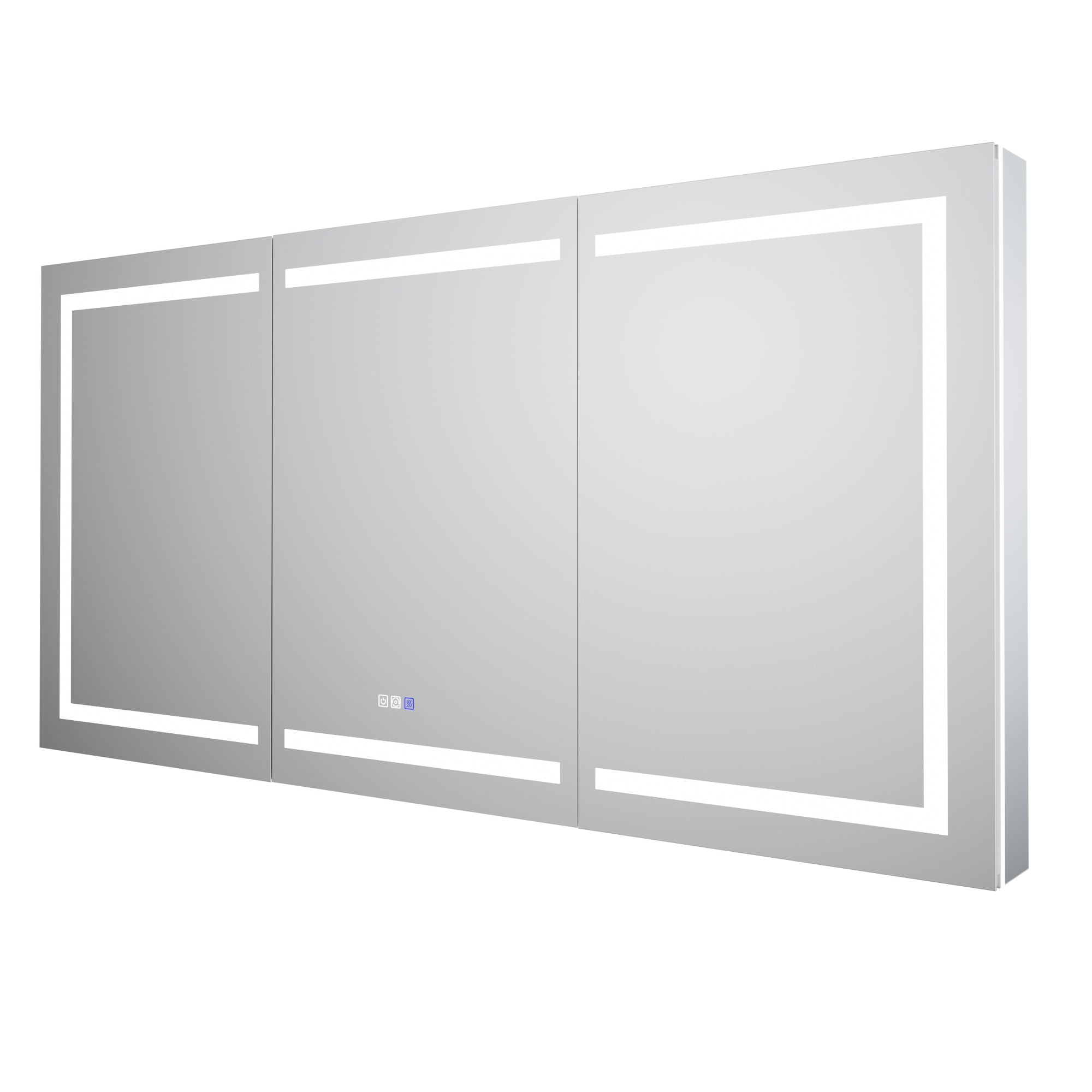 WELLFOR 72 in. x 36 in. Recessed/Surface Mount Right Medicine Cabinet with 5X Magnifier Mirror and Night Light