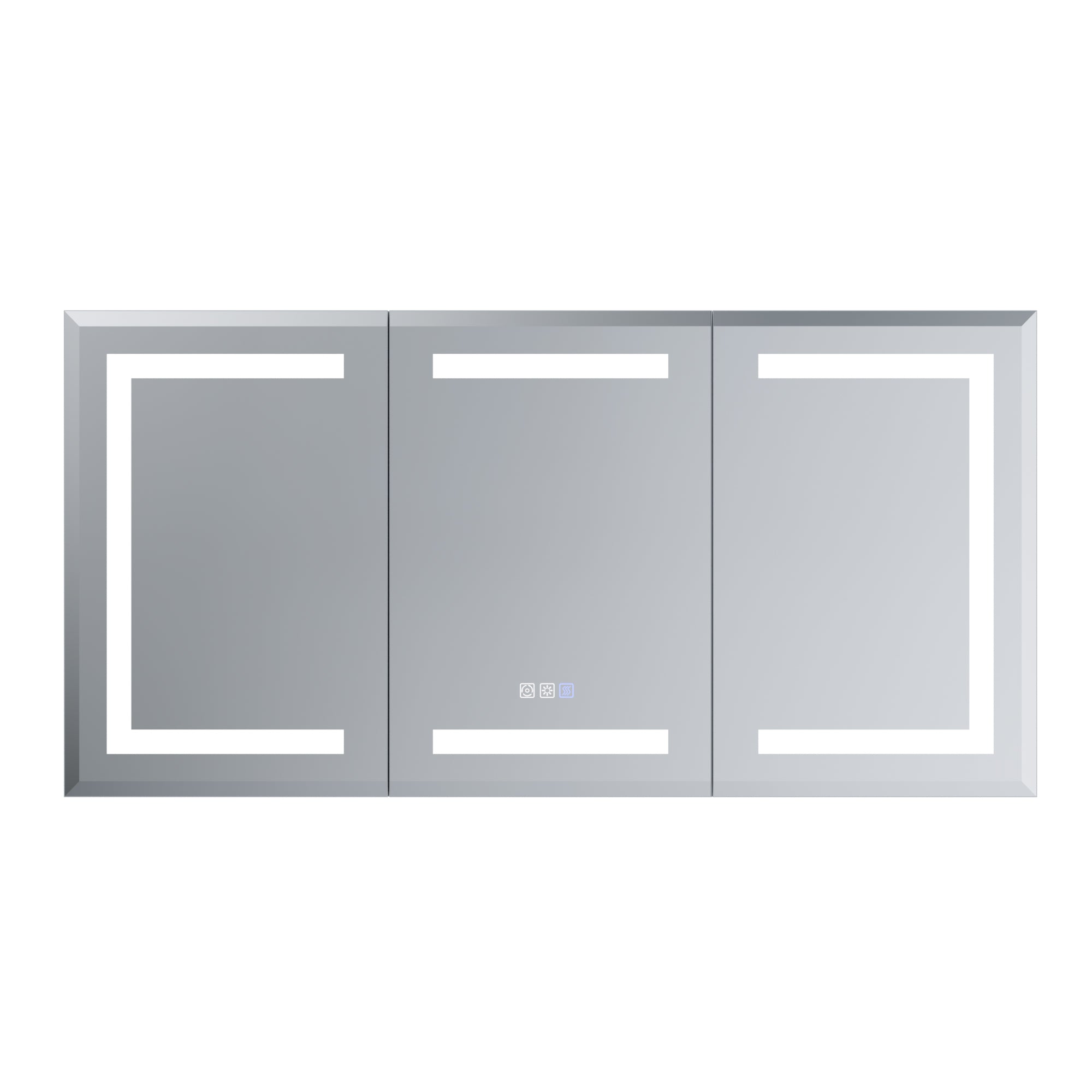 48 in. x 24 in. Aluminum Beveled Edge LED Medicine Cabinet, Recessed/Surface Mount