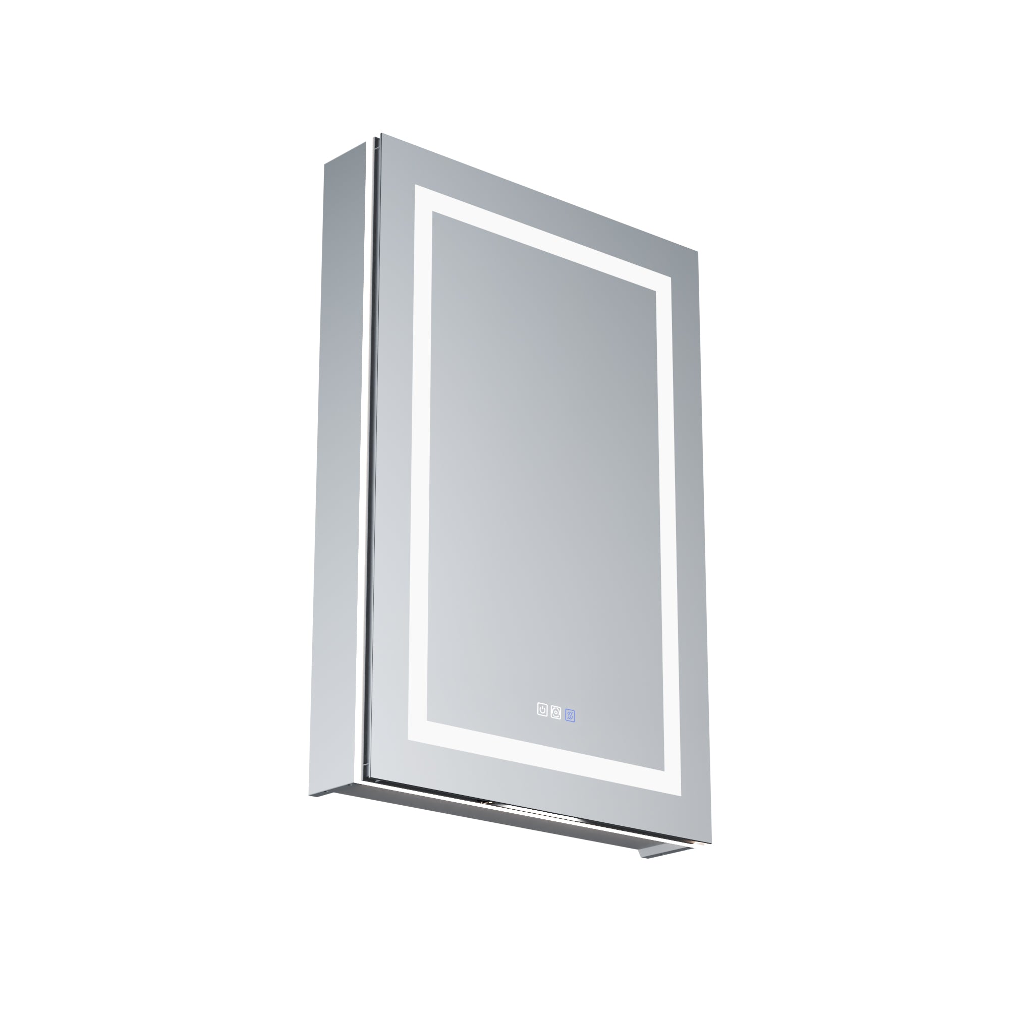 WELLFOR 24 in. x 36 in. Recessed/Surface Mount Right Medicine Cabinet with 5X Magnifier Mirror and Night Light