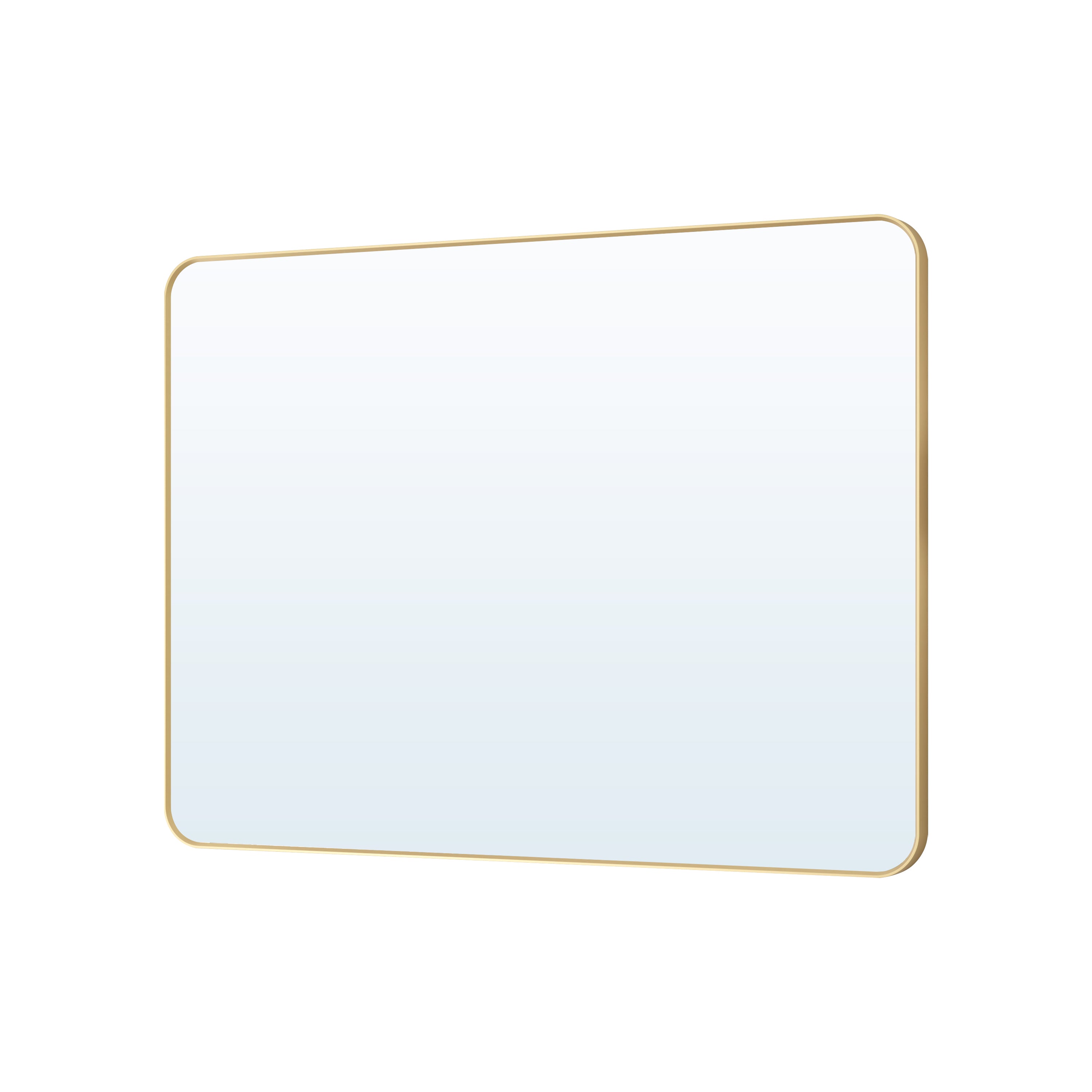 48-in W x 36-in H Brushed Gold Rectangular Framed Bathroom Vanity Mirror