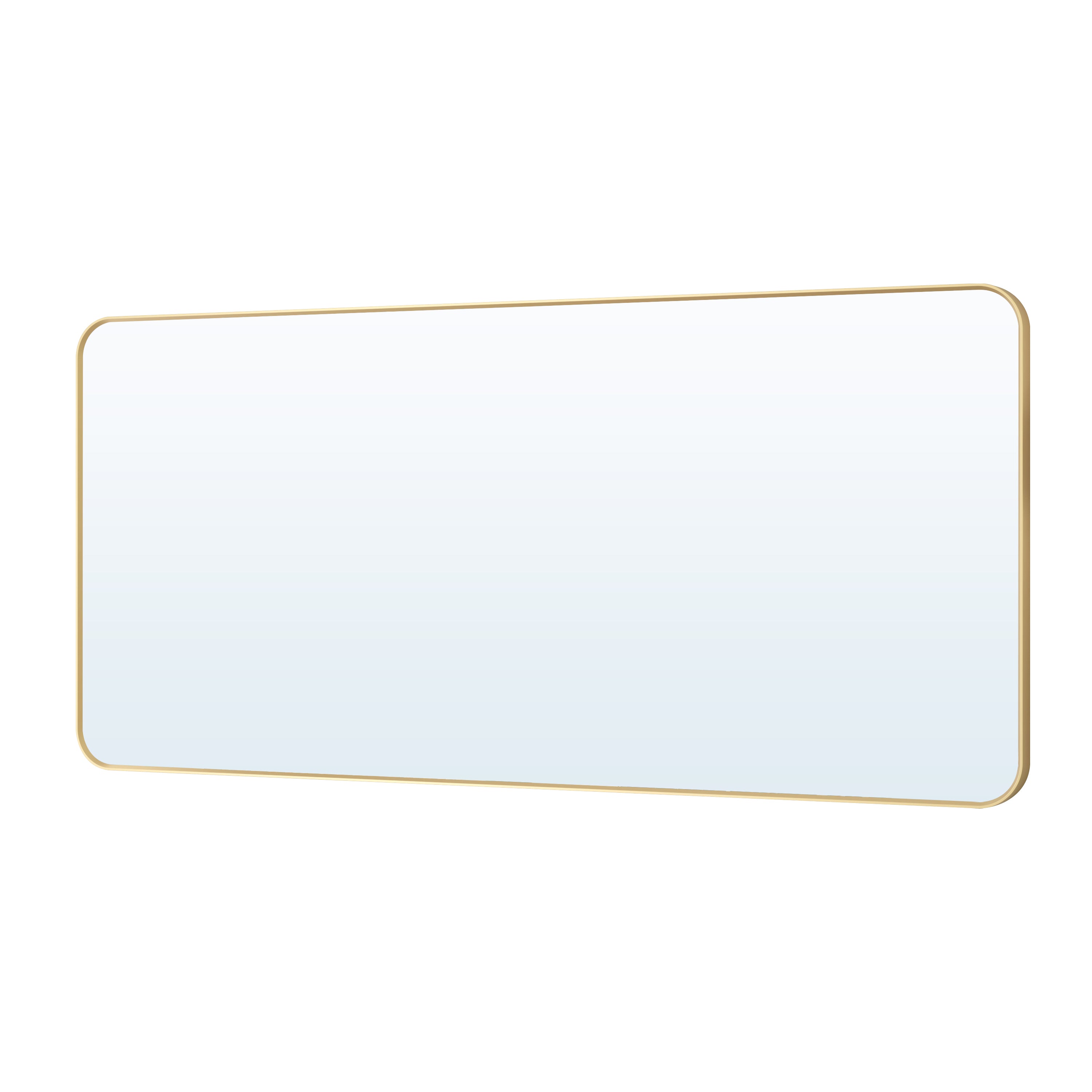 60-in W x 28-in H Brushed Gold Rectangular Framed Bathroom Vanity Mirror