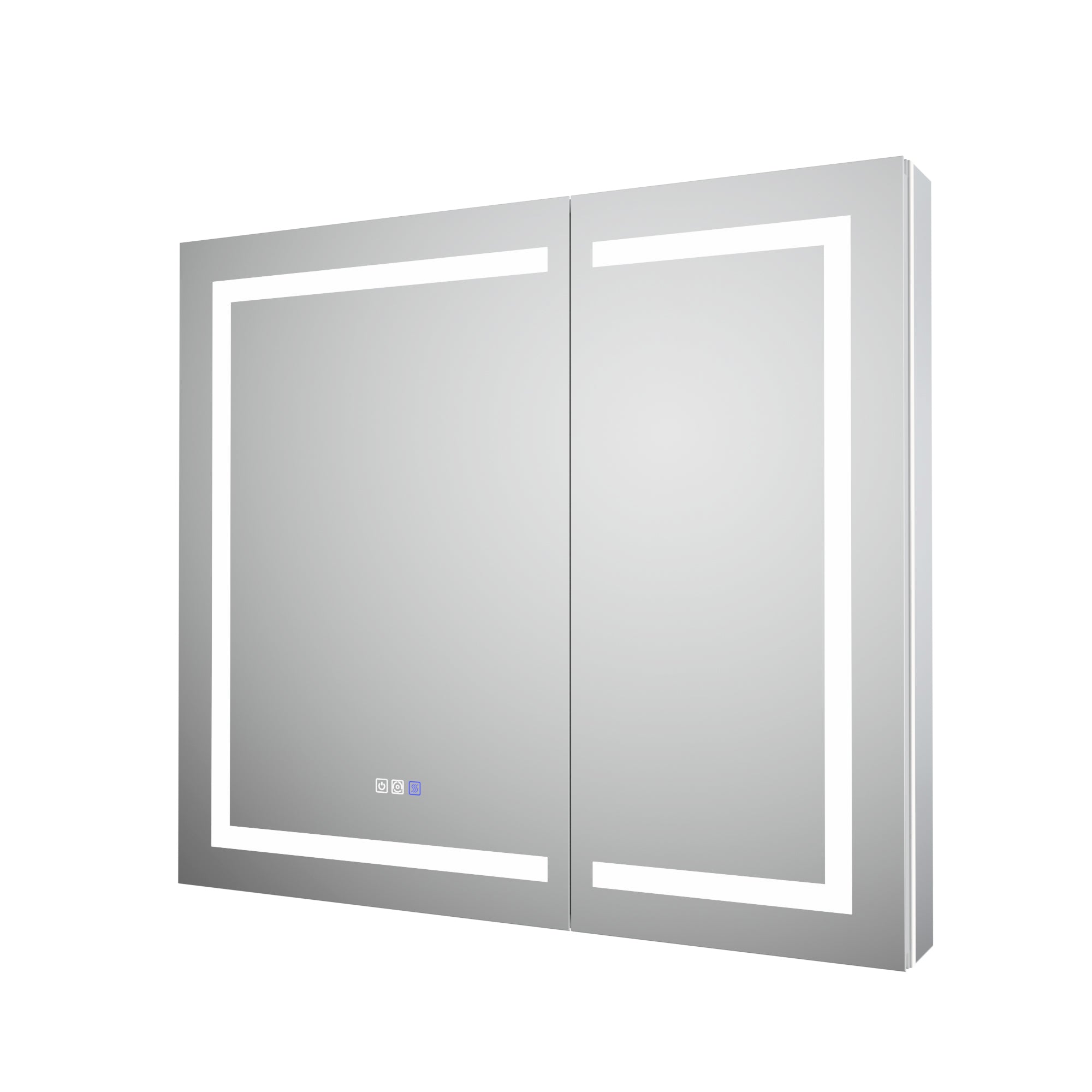 WELLFOR 42 in. x 36 in. Recessed/Surface Mount LED Medicine Cabinet with 5X Magnifier Mirror and Night Light