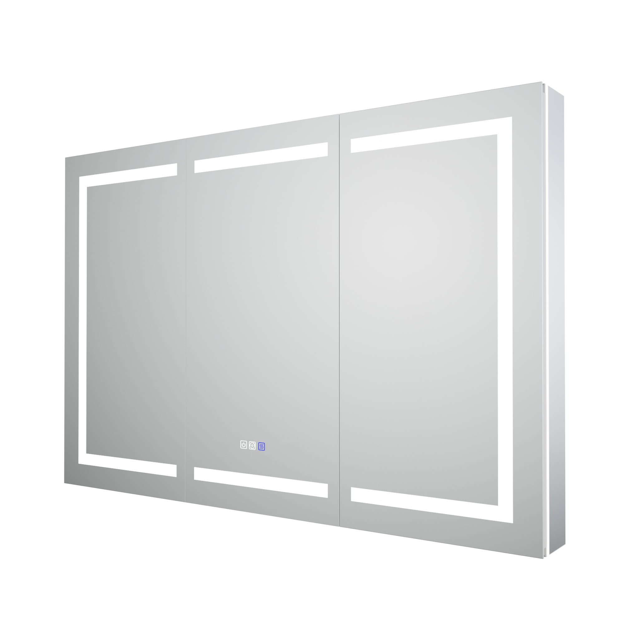 WELLFOR 54 in. x 36 in. Recessed/Surface Mount LED Medicine Cabinet with 5X Magnifier Mirror and Night Light