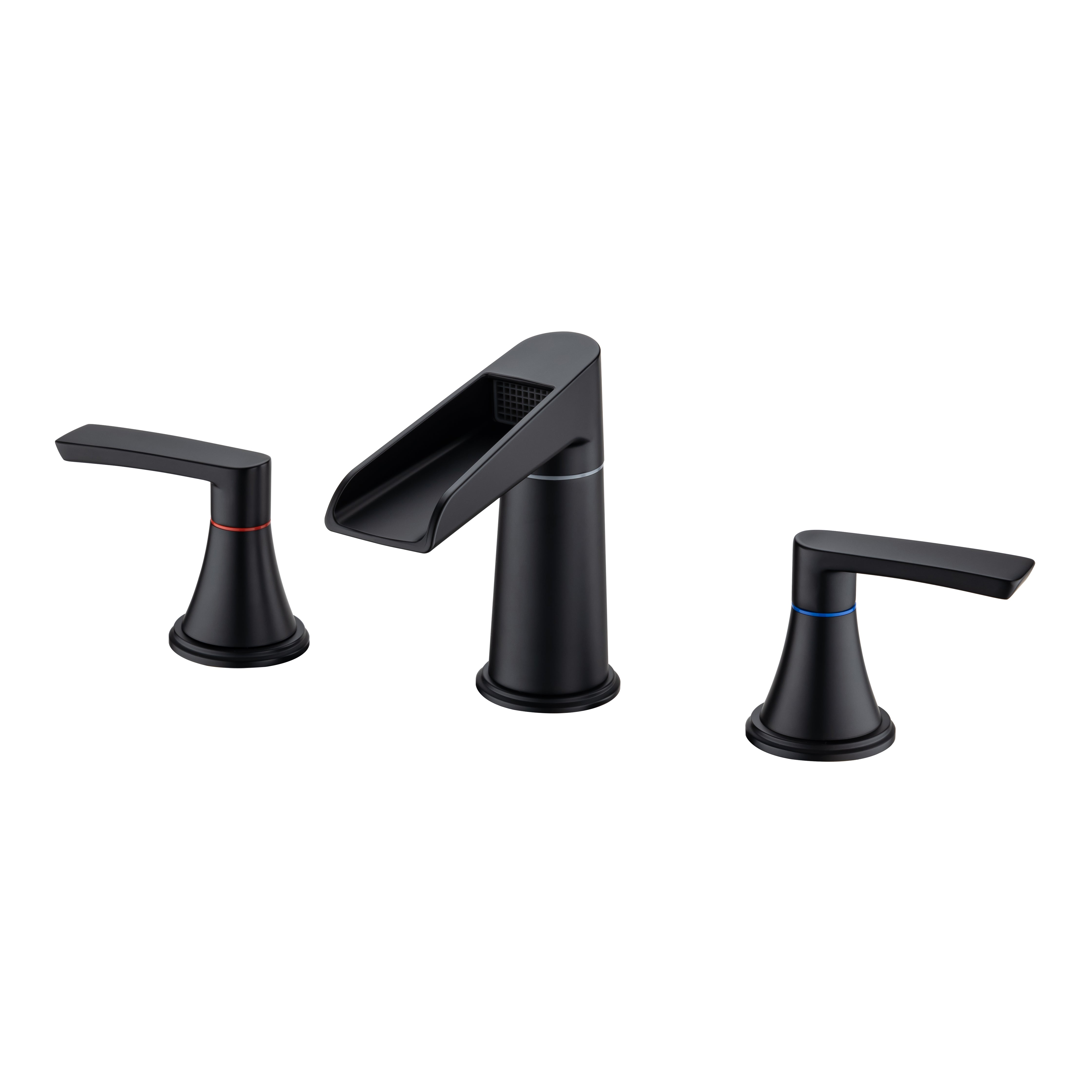 Waterfall Bathroom Faucet Contemporary 2-Handle Bathroom Faucet with Drain Kit