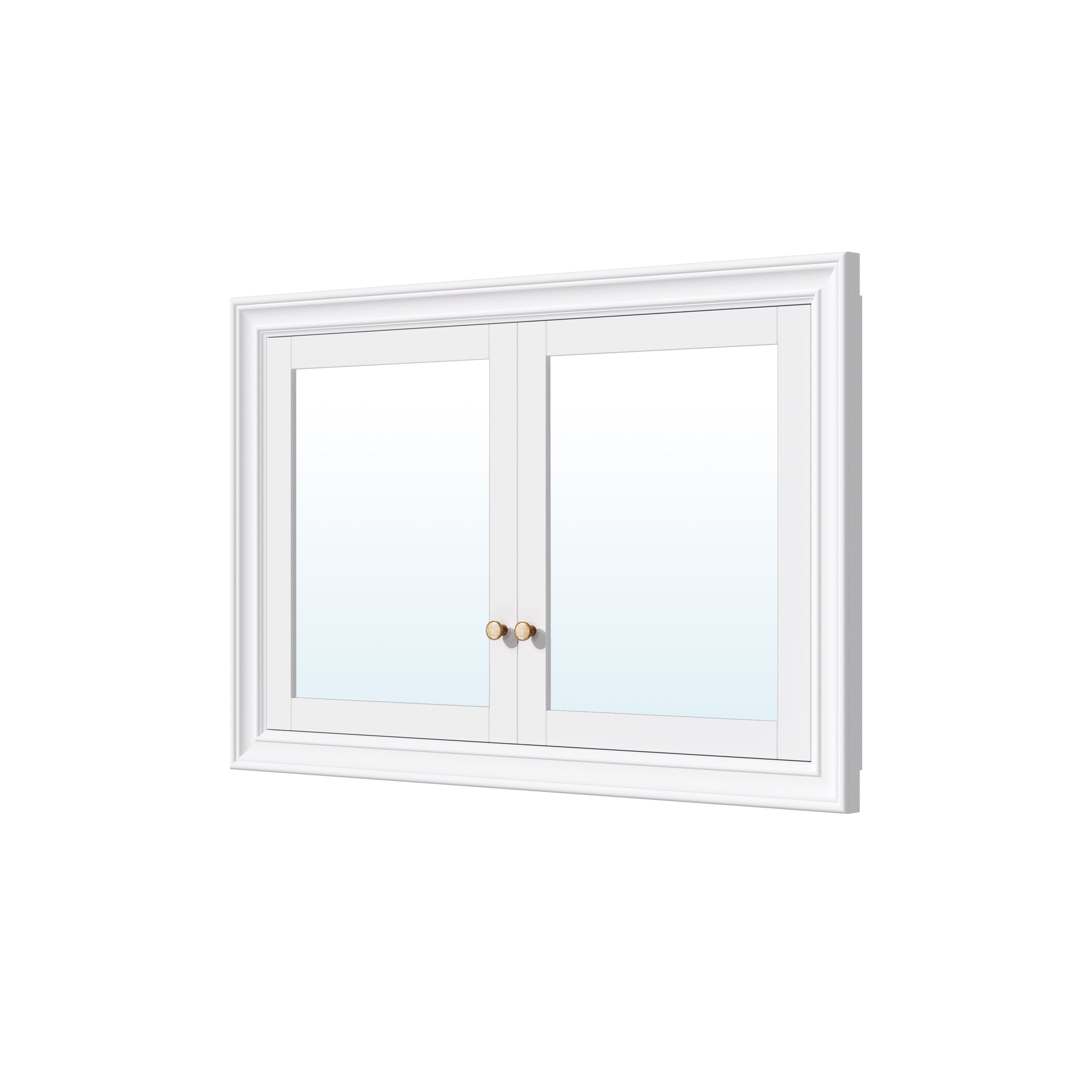 48 in.W x 32 in.H Recessed Bathroom Medicine Cabinet with Mirror in White