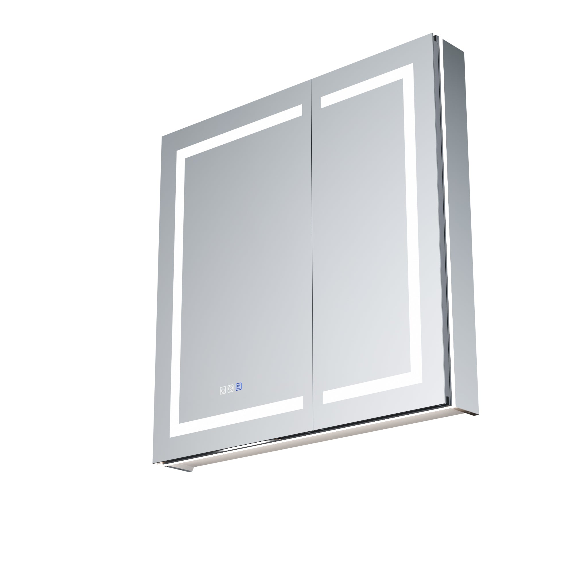 WELLFOR 36 in. x 36 in. Recessed/Surface Mount Right Medicine Cabinet with 5X Magnifier Mirror and Night Light