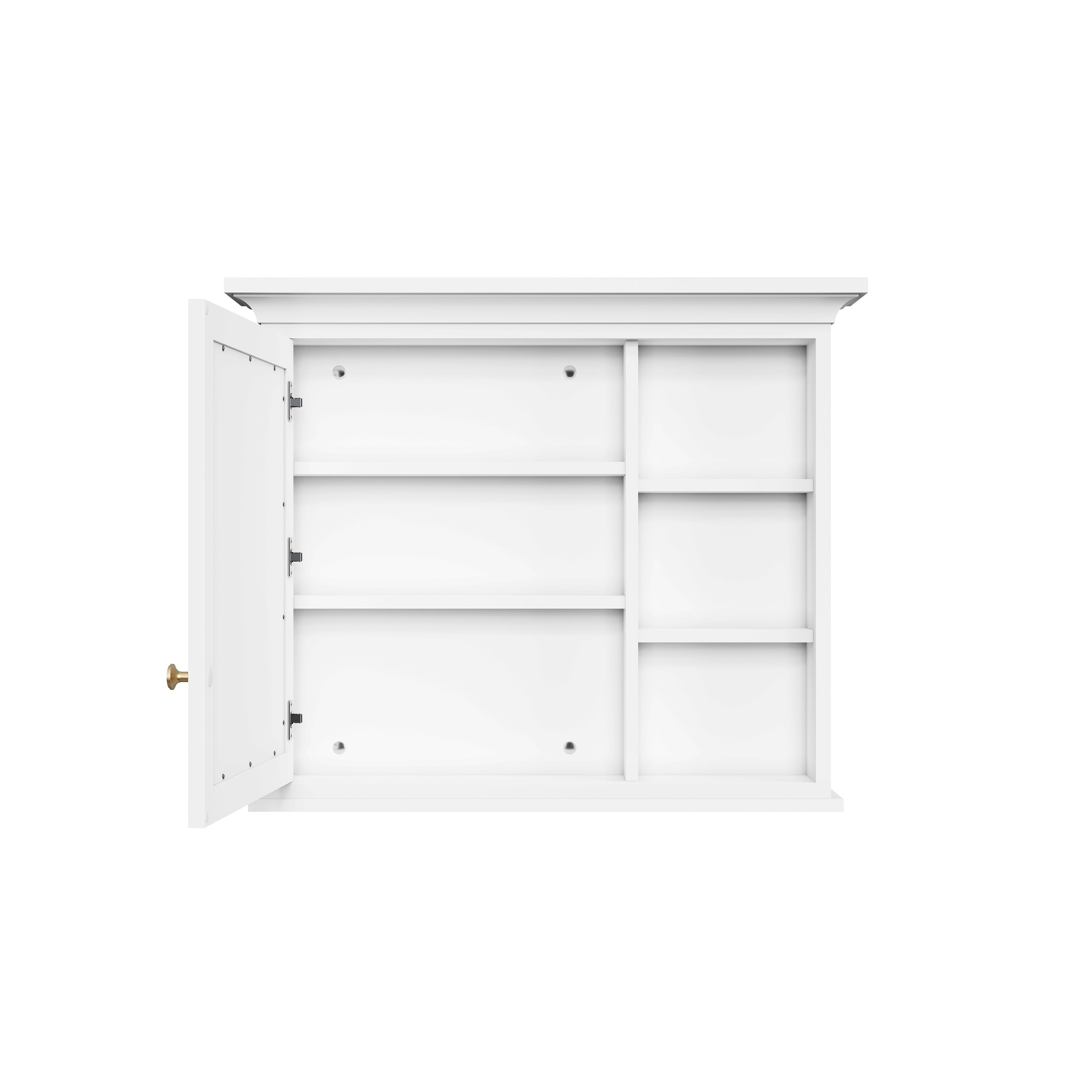 36 in.W x 30 in.H Vertical Mounting Bathroom Wood Medicine Cabinet with Mirror in White