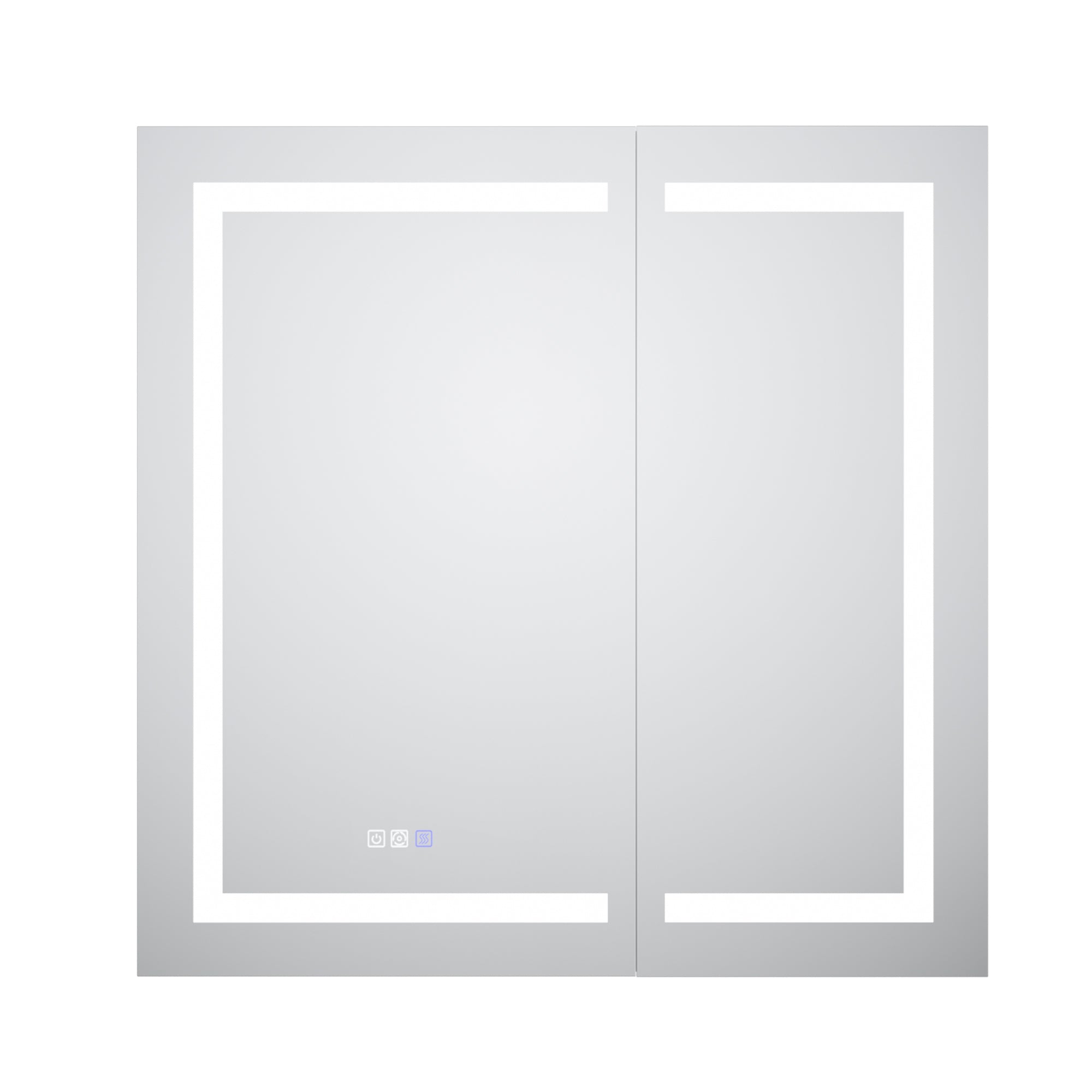 WELLFOR 36 in. x 36 in. Recessed/Surface Mount Right Medicine Cabinet with 5X Magnifier Mirror and Night Light