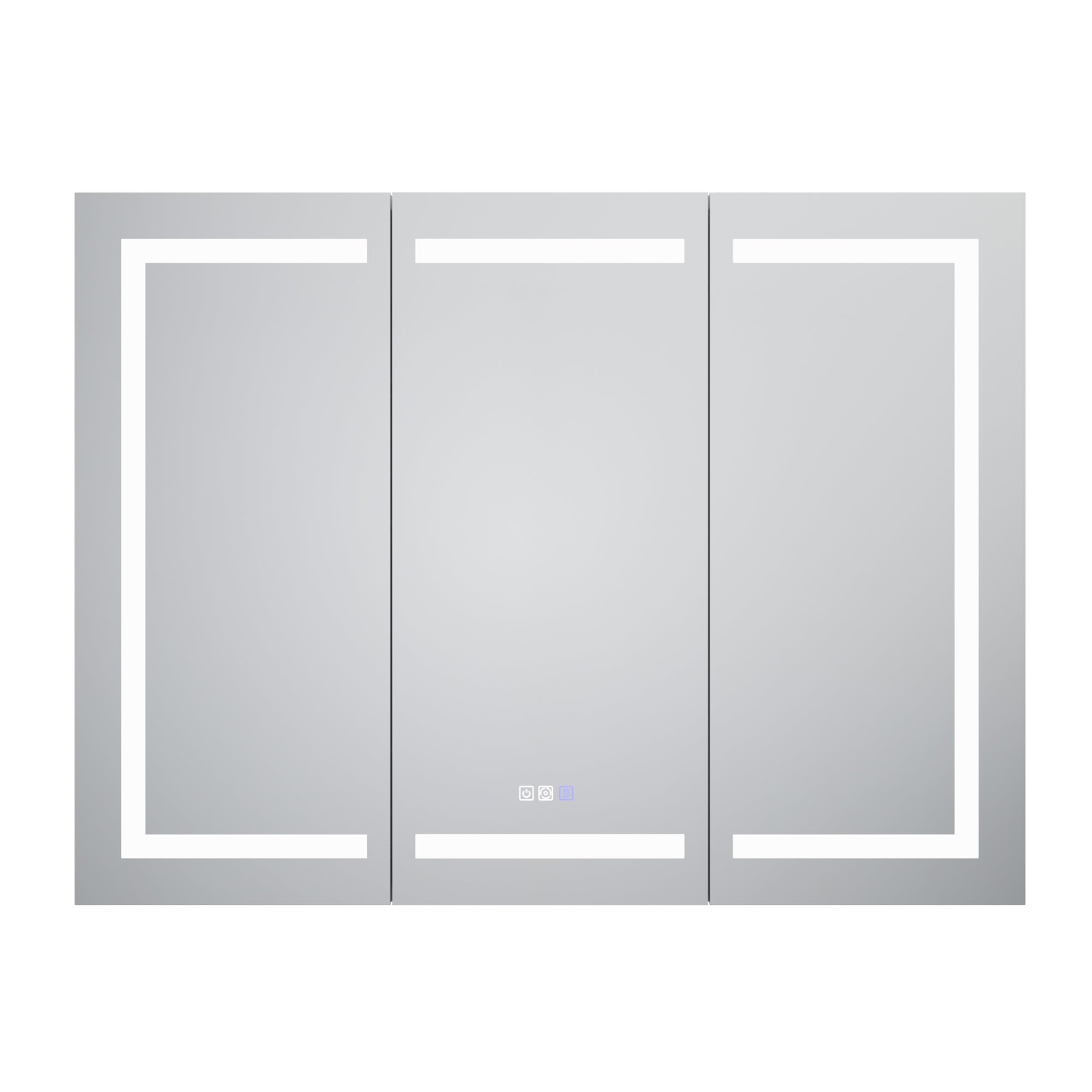 WELLFOR 48 in. x 36 in. Recessed/Surface Mount Right Medicine Cabinet with 5X Magnifier Mirror and Night Light