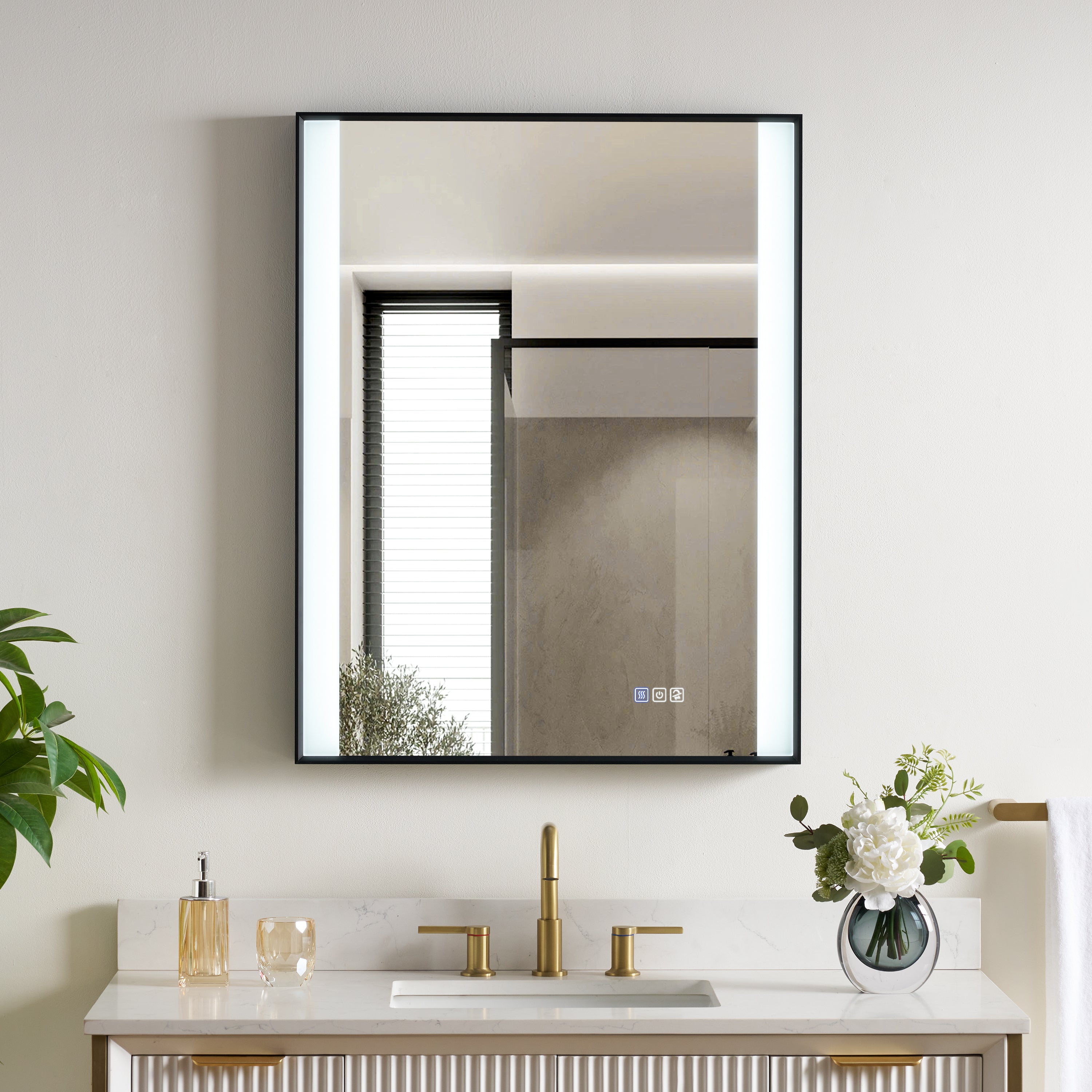 28 in. x 36 in. LED Light Bathroom Mirror with Anti-Fog Function