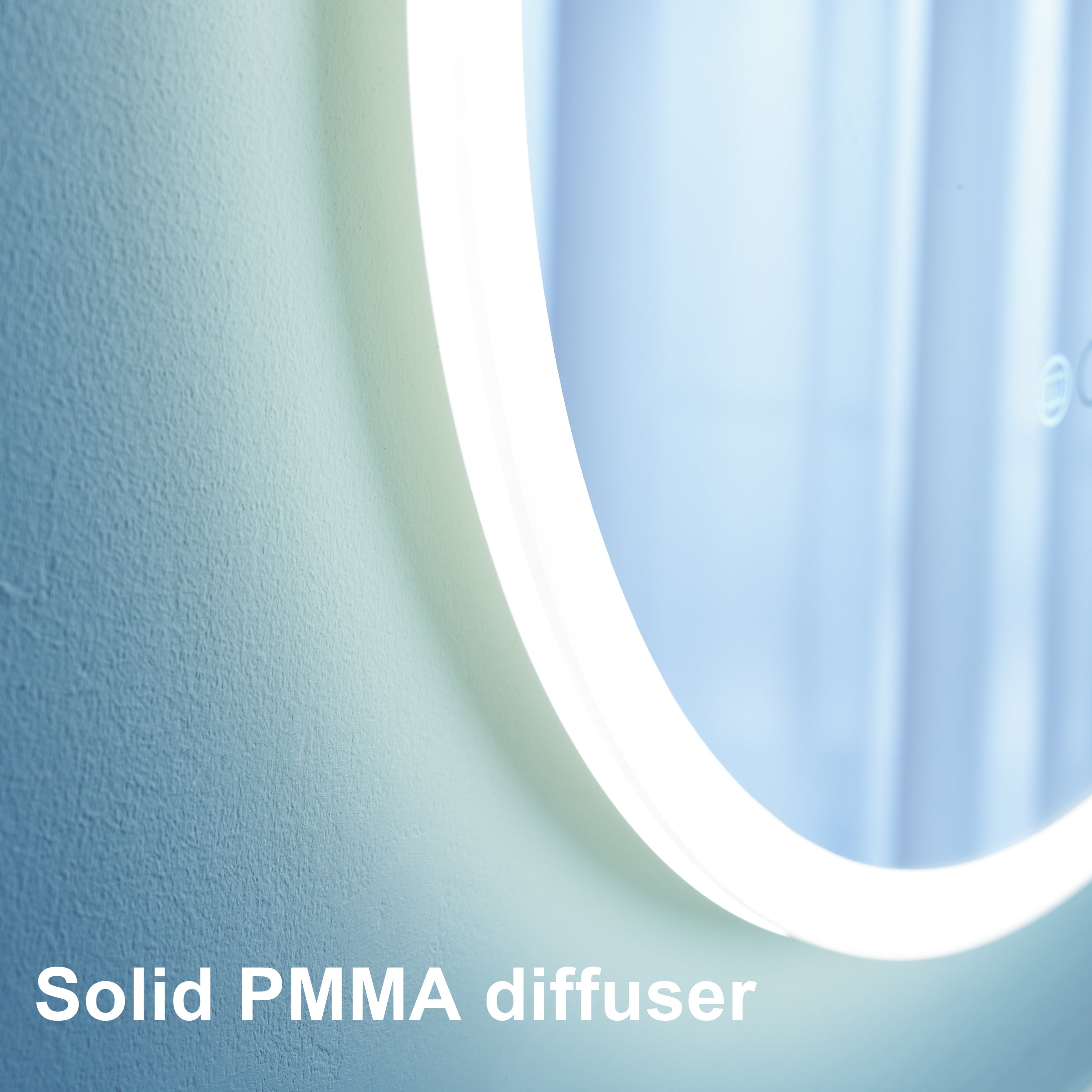 20 in. W x 36 in. H Acrylic Oval LED Frameless Mirror, Anti-Fog, Dimmable