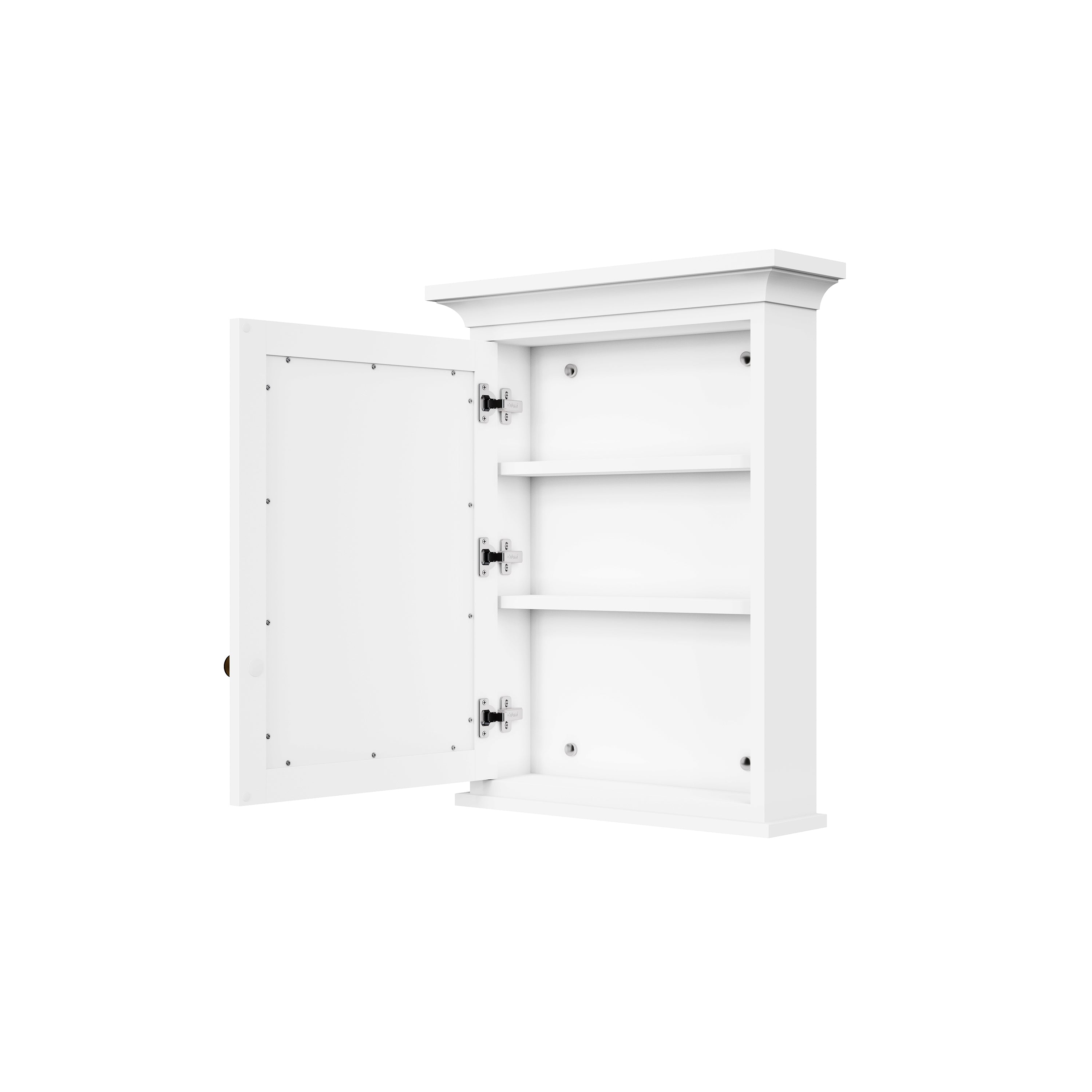 24 in.W x 30 in.H Vertical Mounting Bathroom Wood Medicine Cabinet with Mirror in White