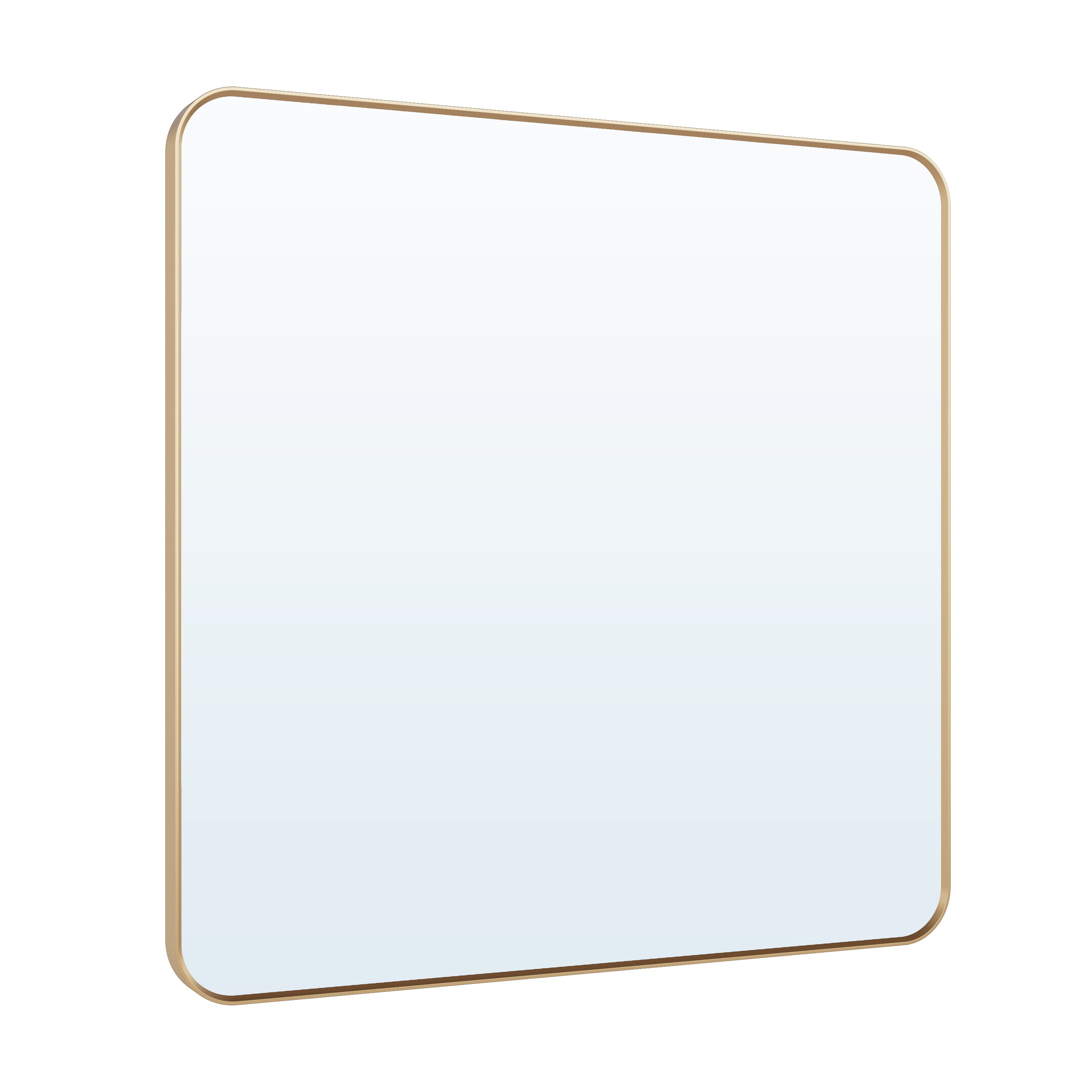 36-in W x 36-in H Rectangular Framed Bathroom Vanity Mirror in Brushed Gold