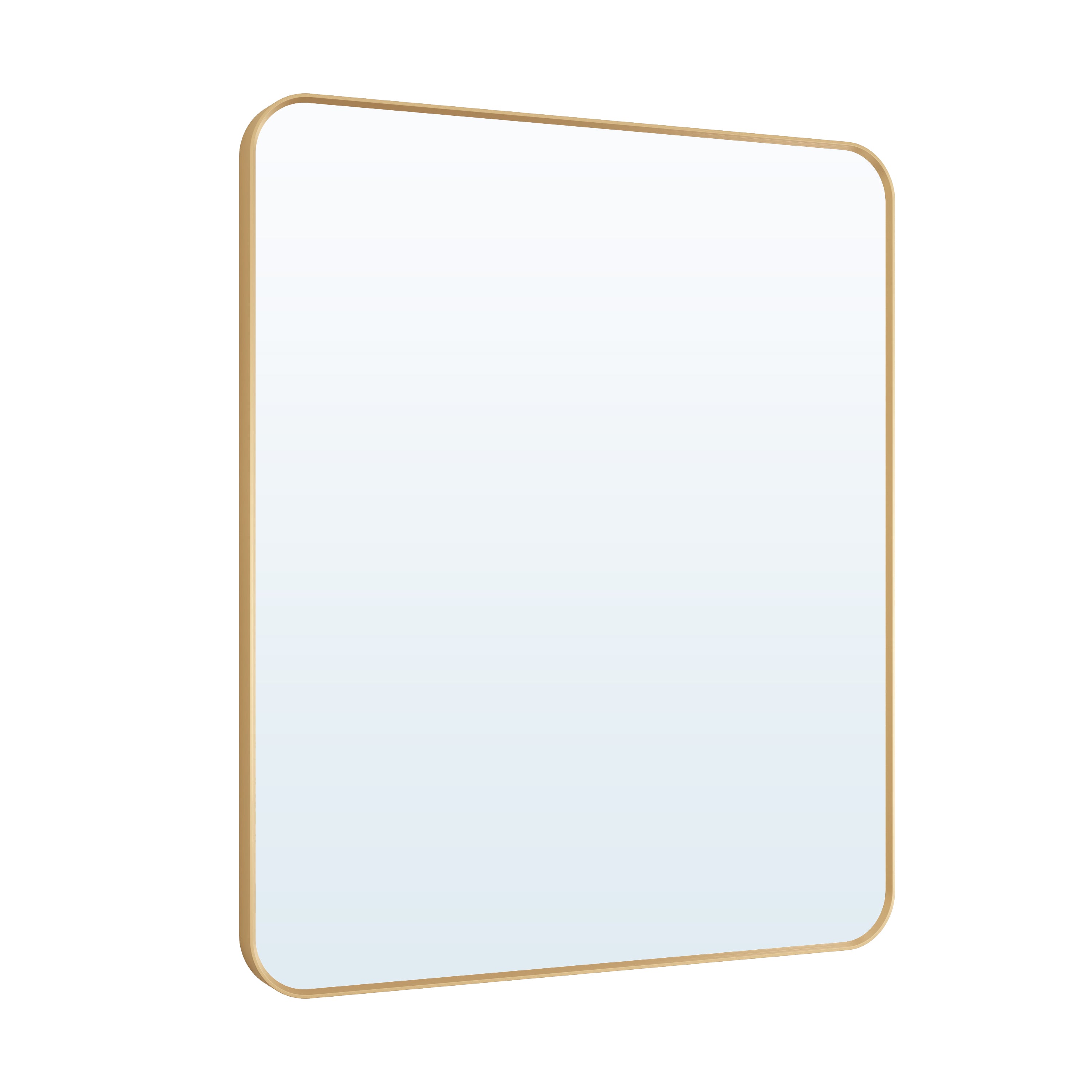 30-in W x 36-in H Rectangular Framed Bathroom Vanity Mirror in Brushed Gold