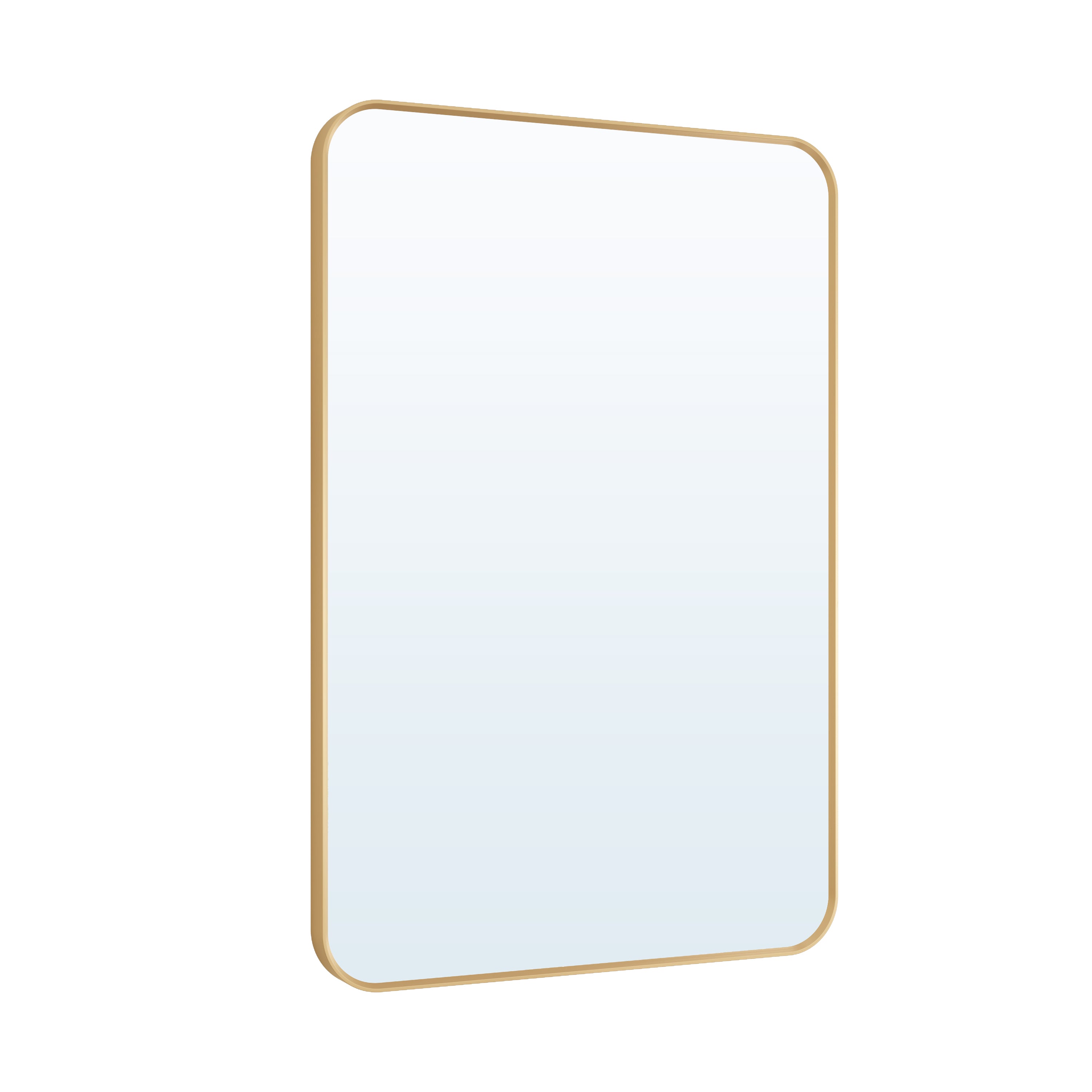 24-in W x 36-in H Rectangular Framed Bathroom Vanity Mirror in Brushed Gold
