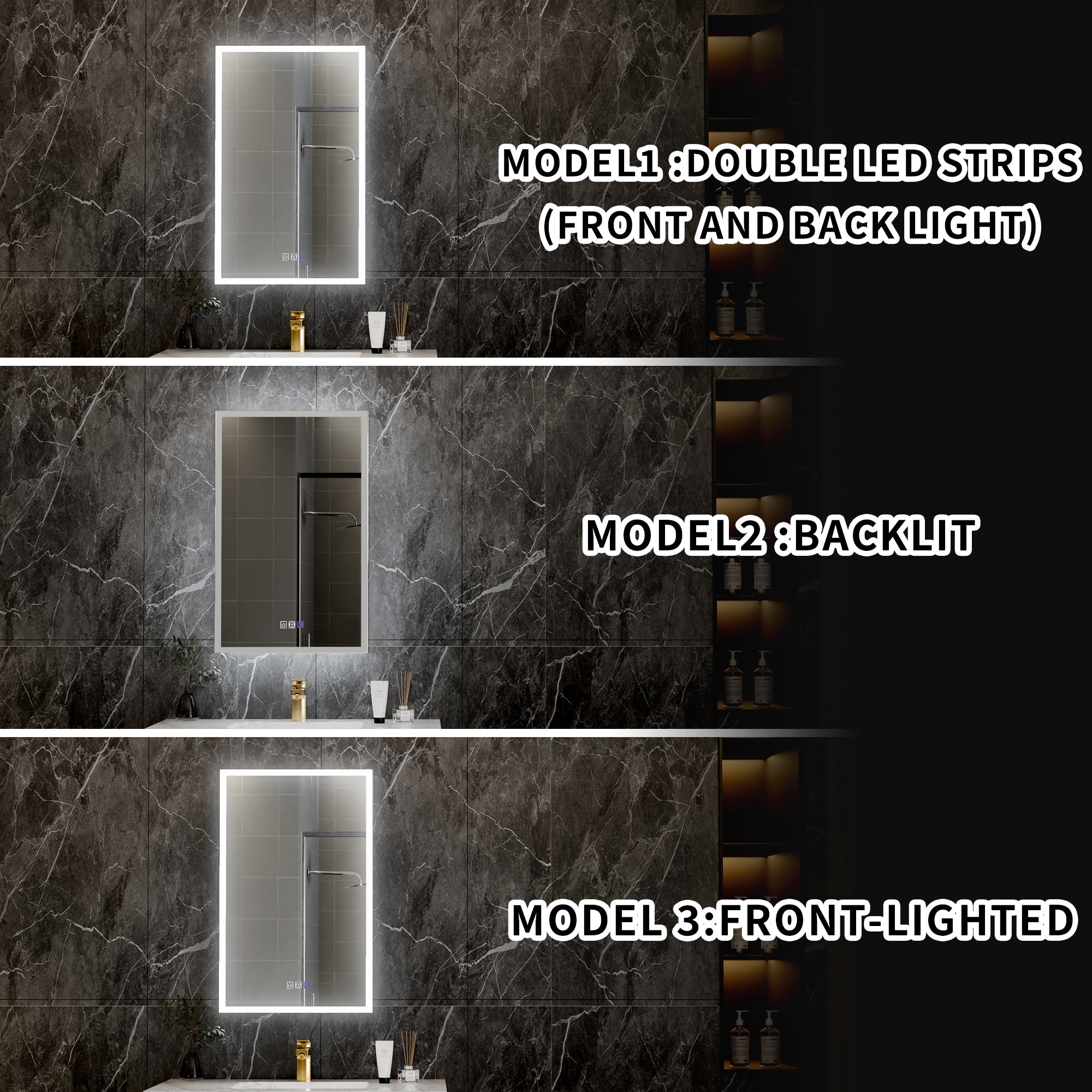 20 in. x 32 in. Recessed/Surface Mount Right LED Medicine Cabinet with 5X Magnifier Mirror, Aluminum Frame