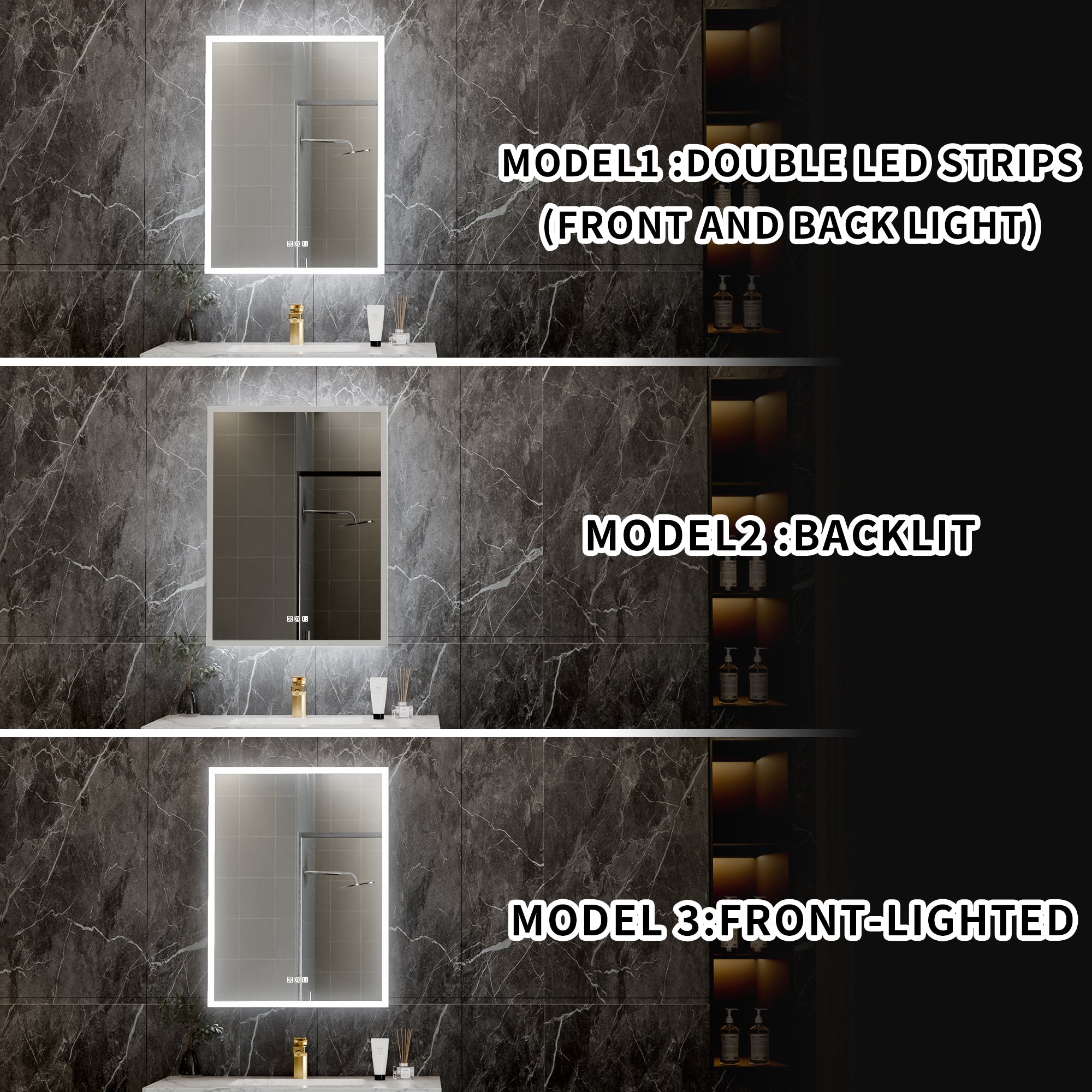 24 in. x 32 in. Recessed/Surface Mount Right LED Medicine Cabinet with 5X Magnifier Mirror, Aluminum Frame