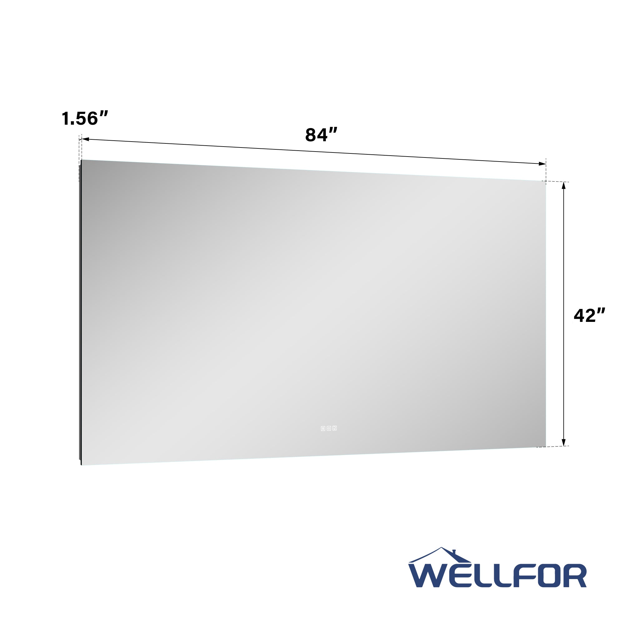 84 in. W x 42 in. H Rectangular Frameless Anti-Fog LED Light Dimmable Bathroom Vanity Mirror in Aluminum