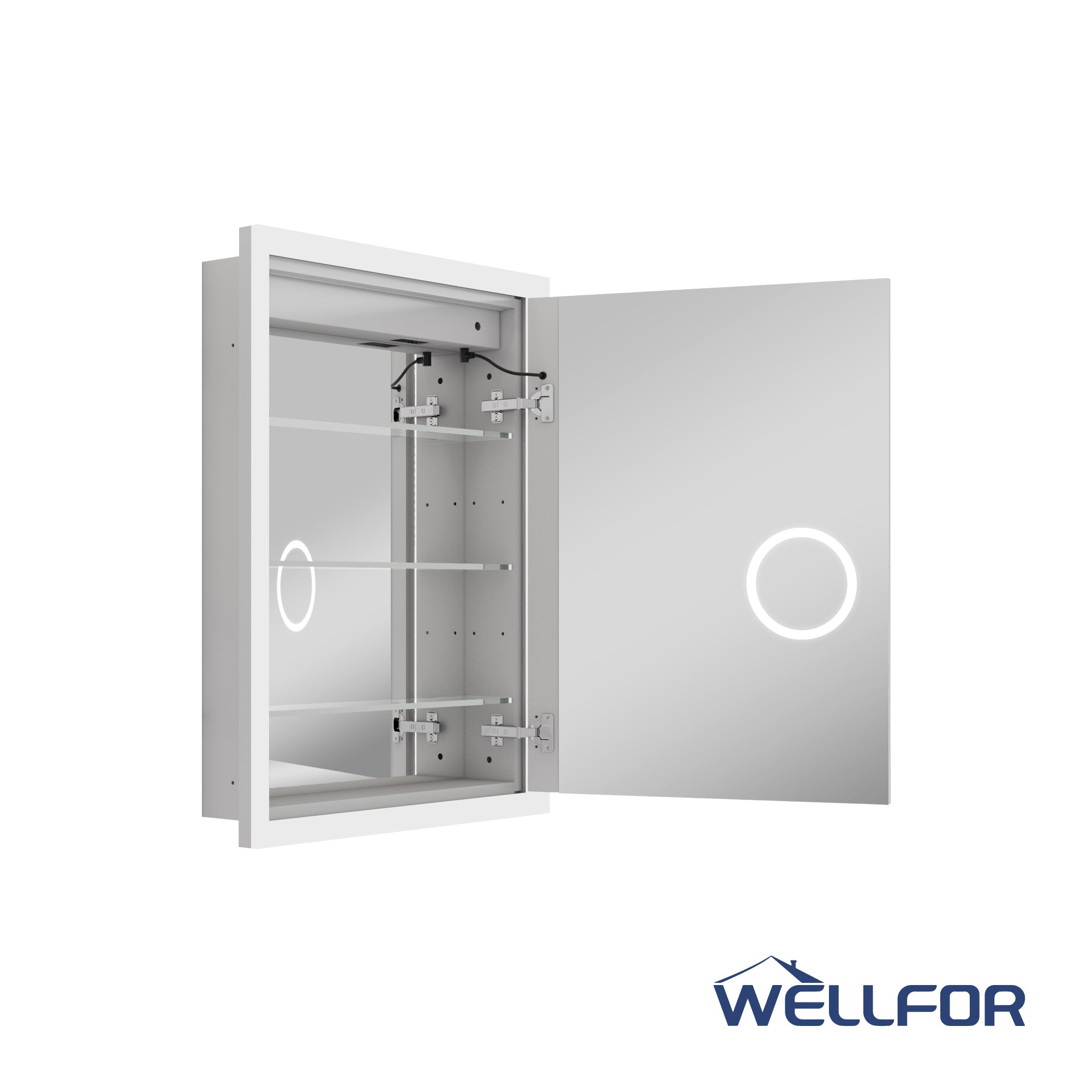 2-Pack 24 x 32 Inch LED Lighted Medicine Cabinet with Mirror, Anti-fog, 3X Magnifier, Surface or Recess Mount, Left/Right Hinge