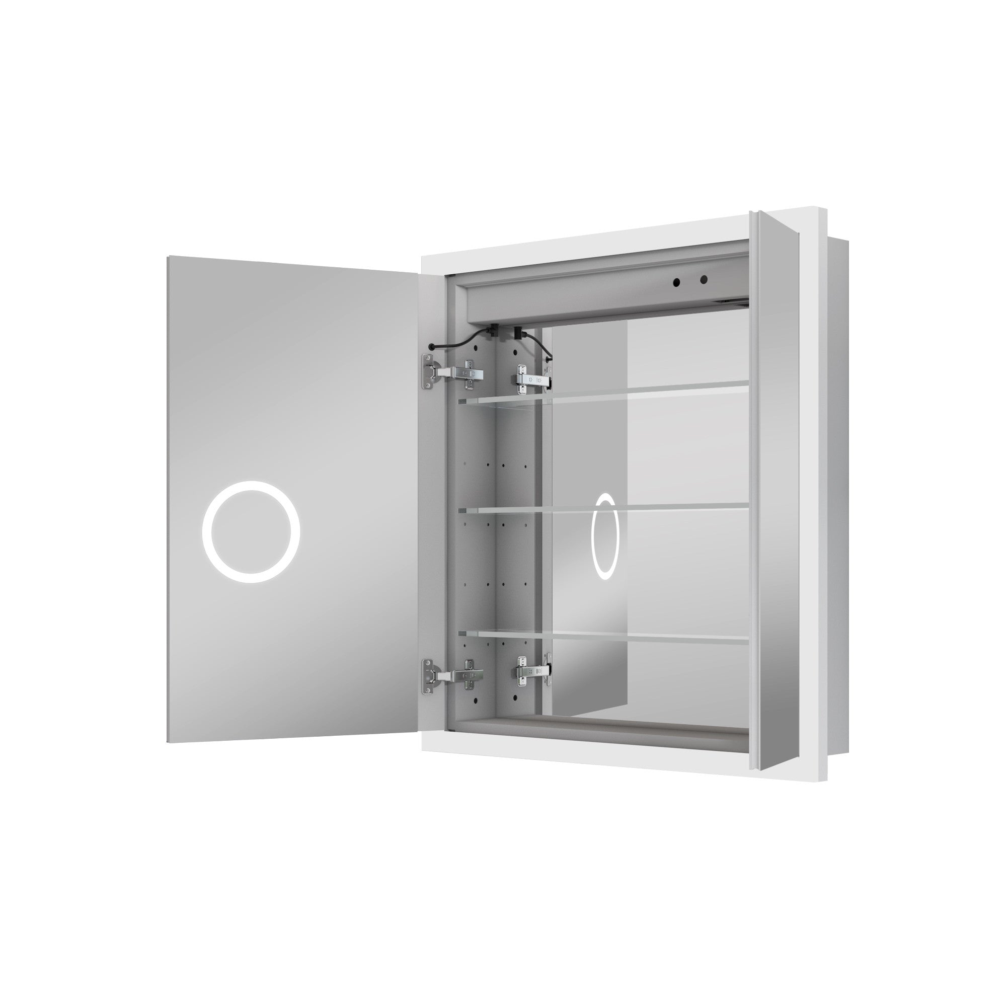 30 x 32 Inch LED Lighted Anti-fog Medicine Cabinet with Mirror, 3X Magnifier, Surface or Recess Mount