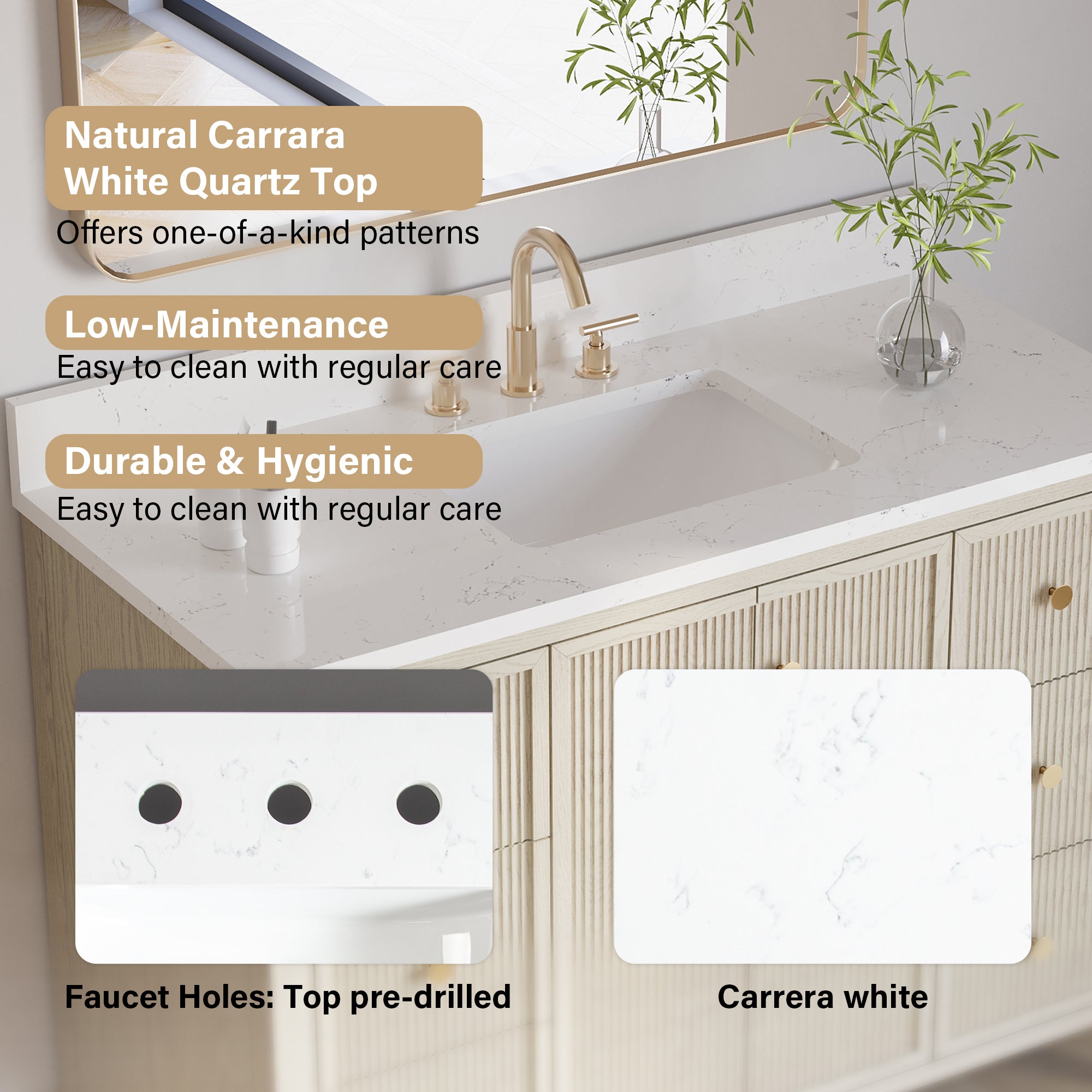 48" ASH Bathroom Vanity with Single Undermount Sink, 6 Dovetail-constructed Drawers, 2 Soft-Closing Doors