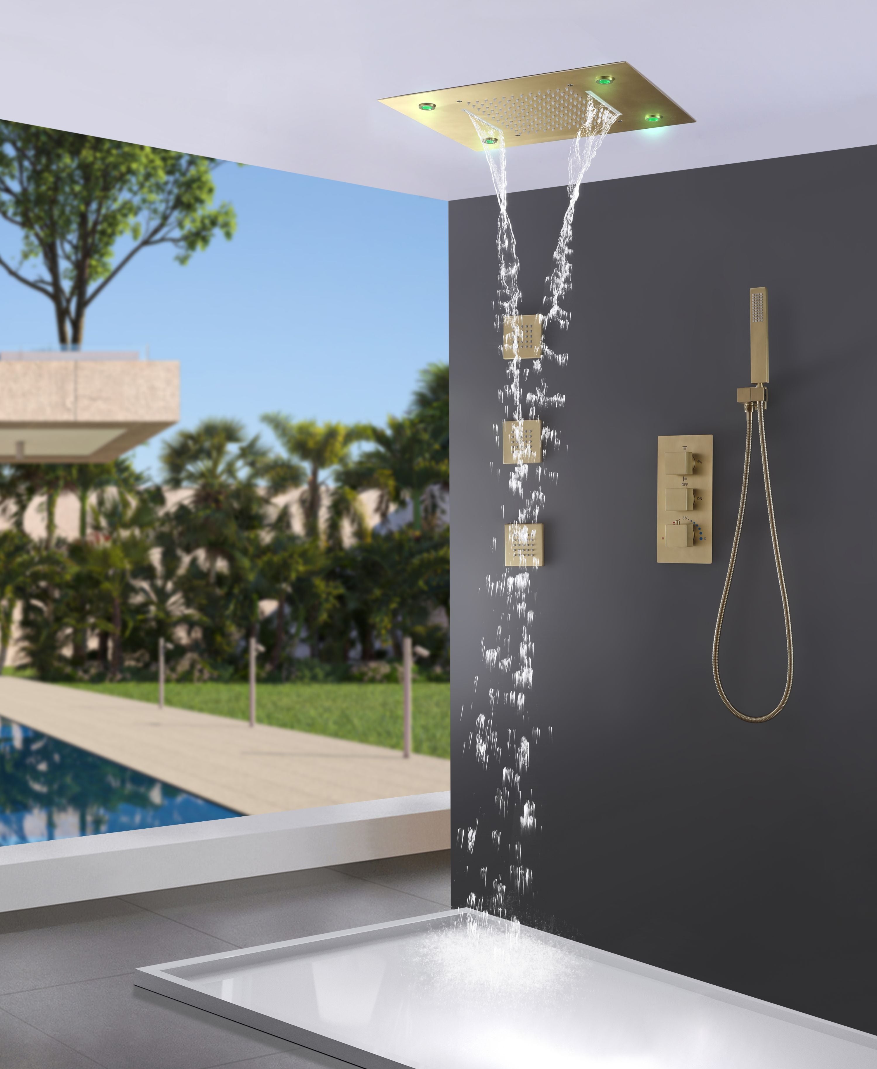 shower systems with handheld shower
