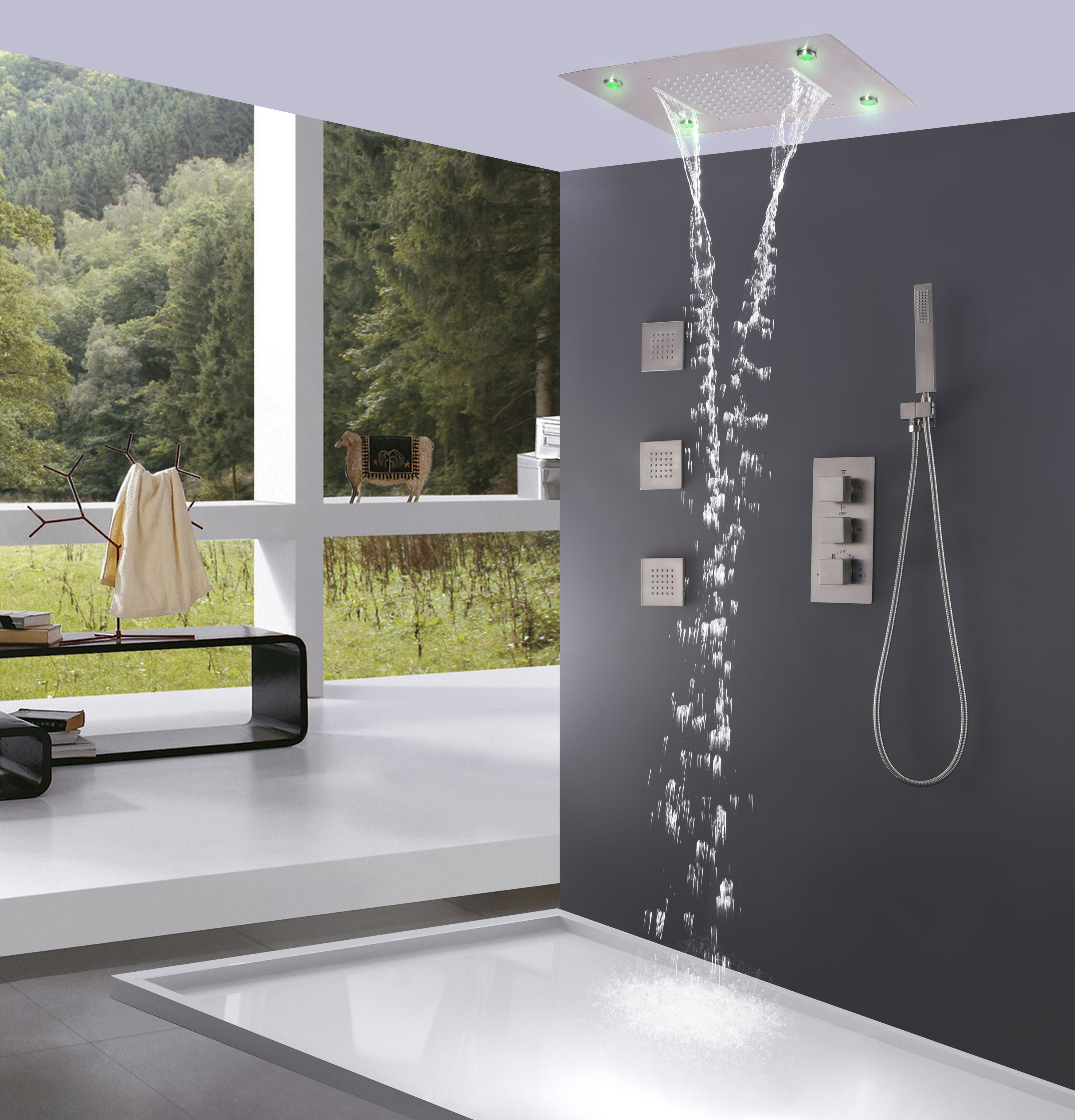 rainfall shower head