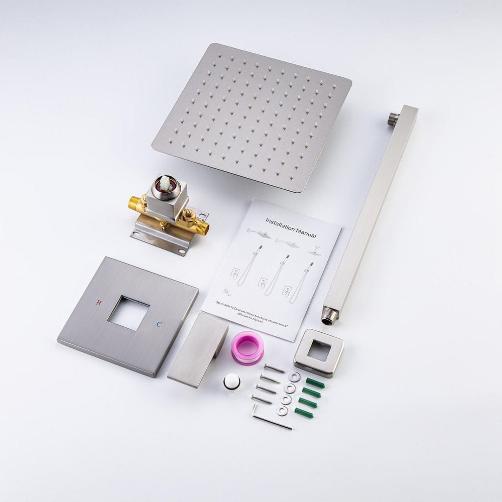 Wall Mounted 10 in. Rain Shower Head Faucet with Valve