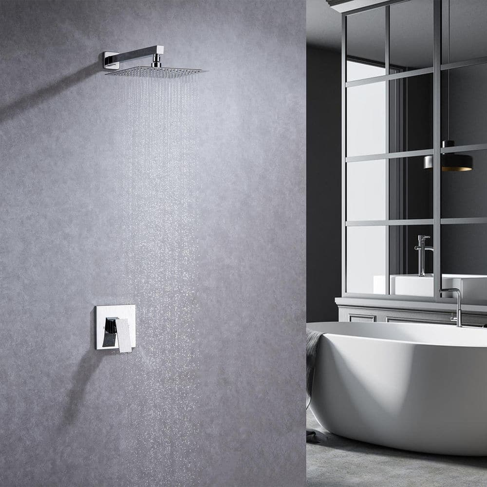 Wall Mounted 10 in. Rain Shower Head Faucet with Valve