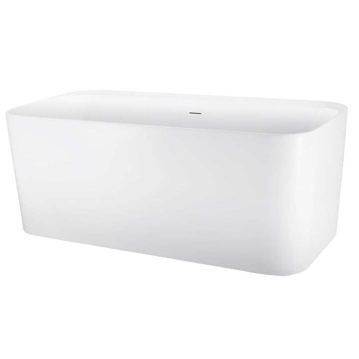 59"/67"  White Acrylic Freestanding Soaking Bathtub