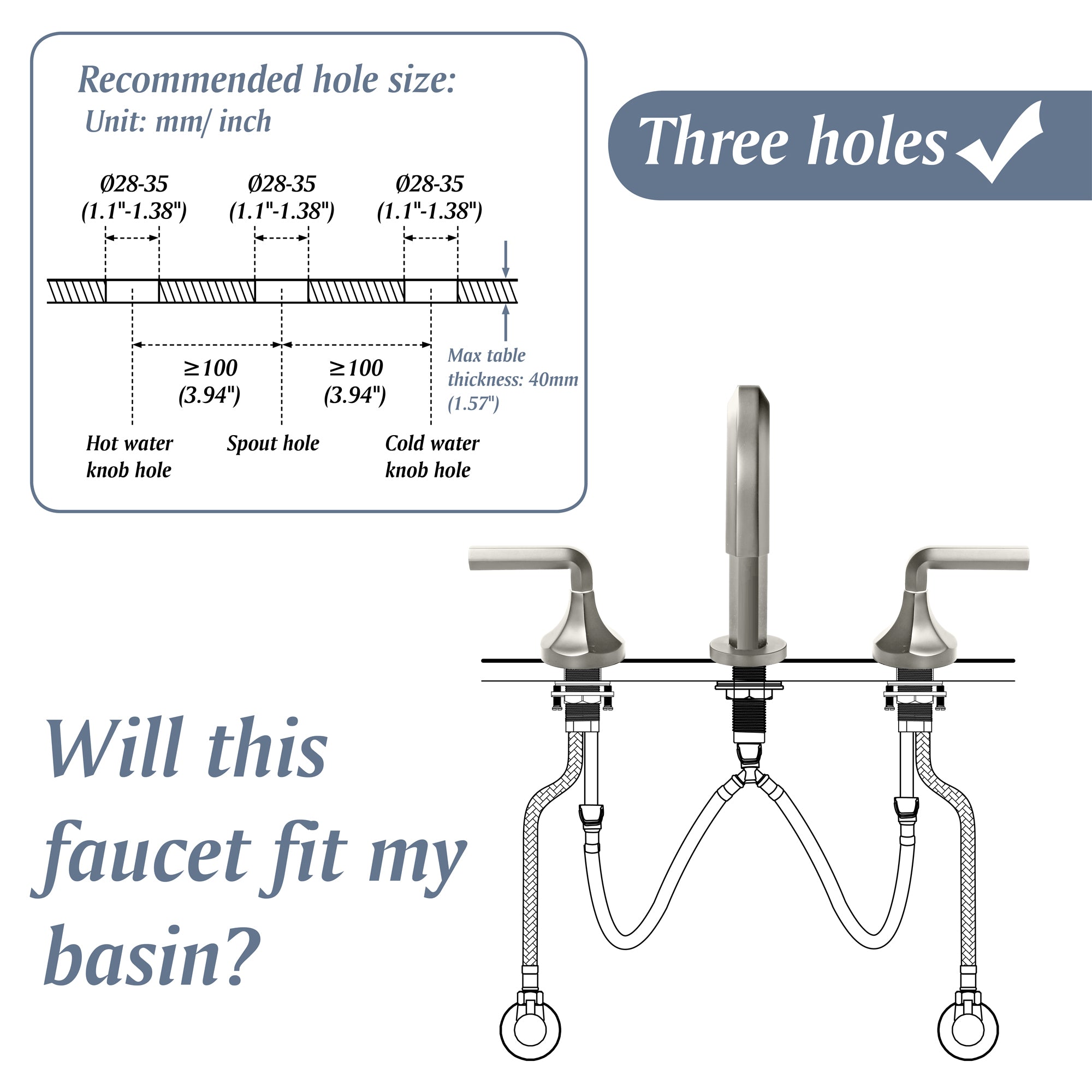 8 in. Widespread Double Handle 3 Hole Hexagon Brass Bathroom Sink Faucet