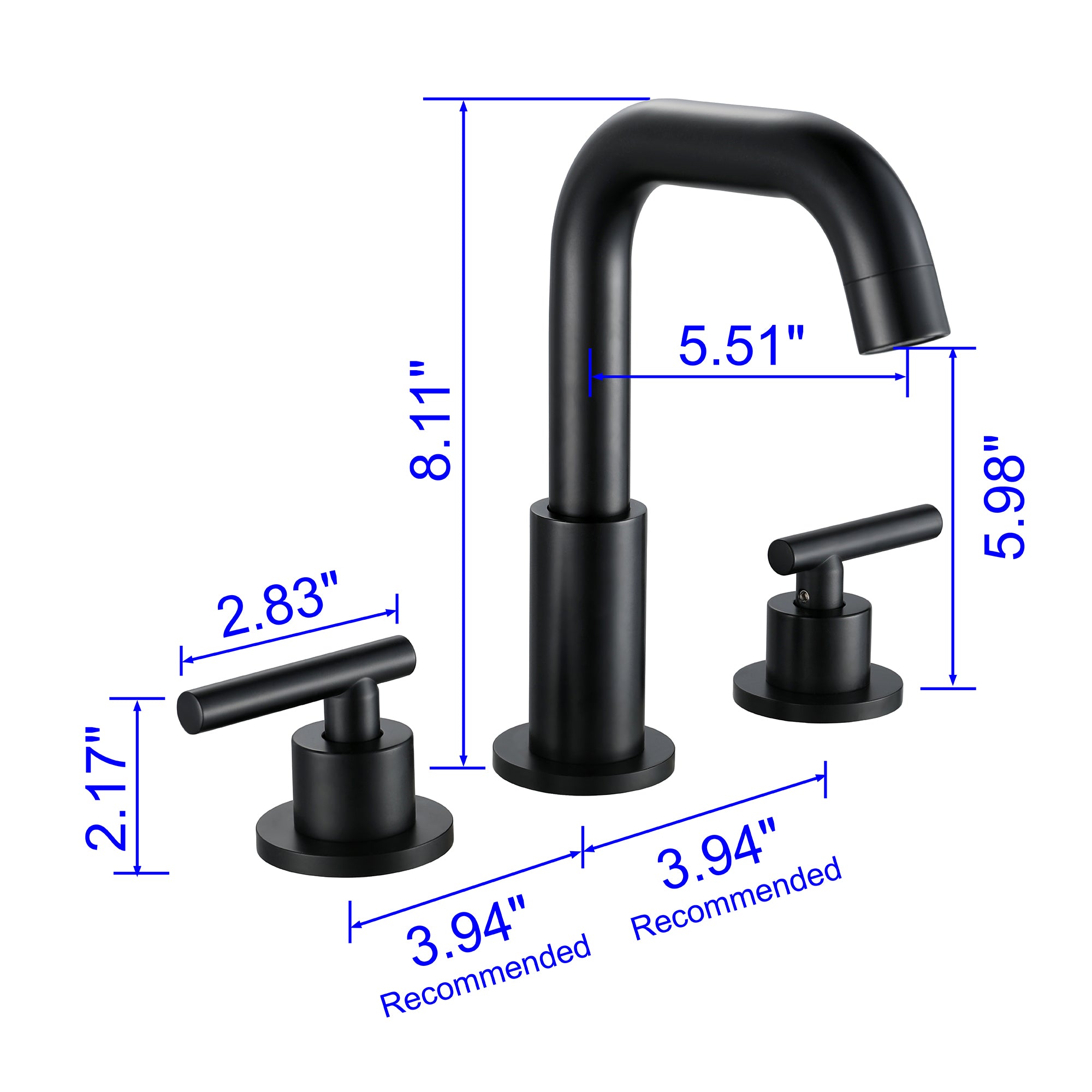 8 in. Widespread Double Handle Bathroom Faucet with 360-Degree Rotation