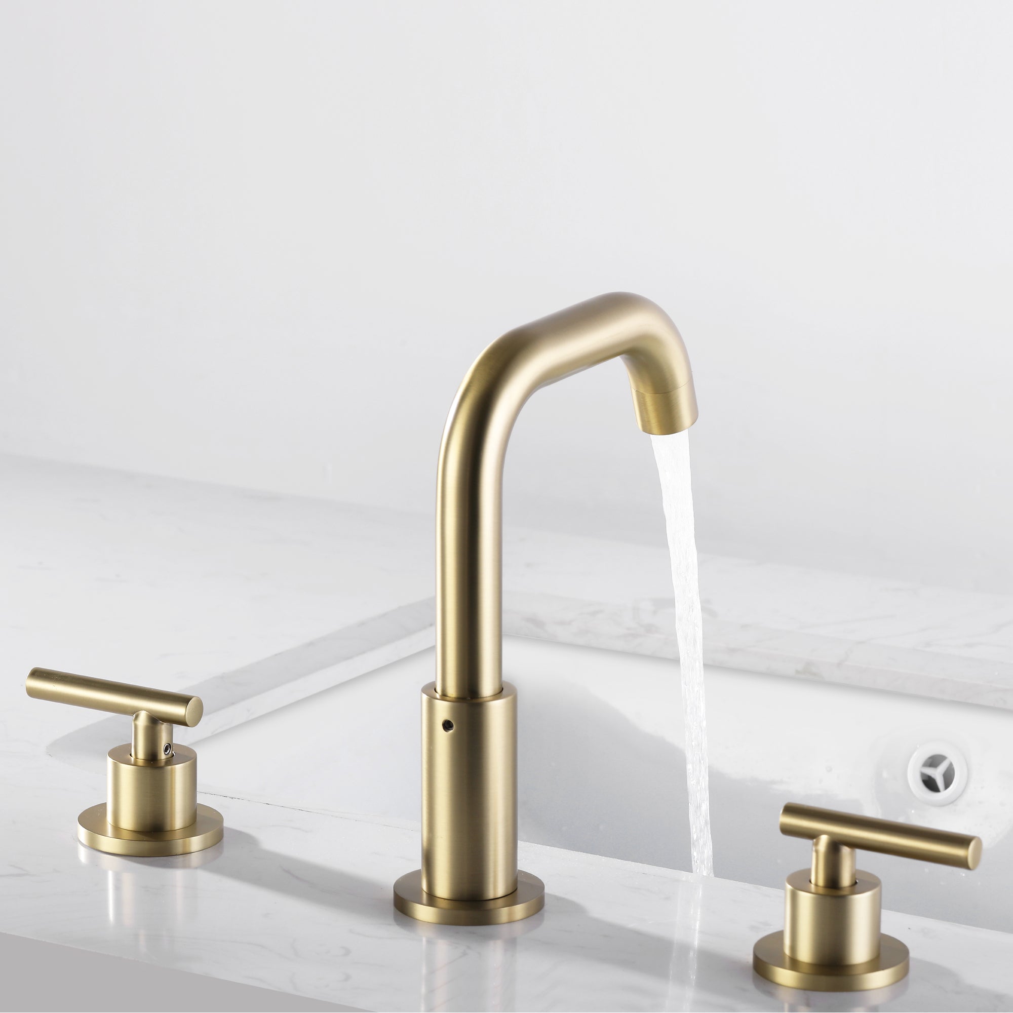 8 in. Widespread Double Handle Bathroom Faucet with 360-Degree Rotation