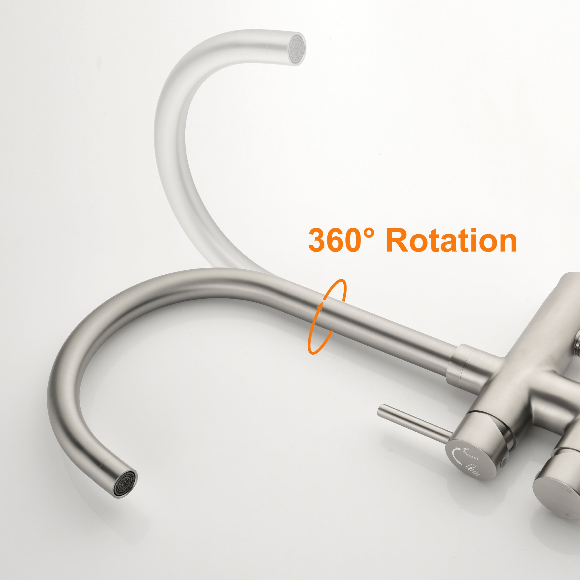 Double-Handle Floor Freestanding Bathroom Tub Faucets with Hand Shower