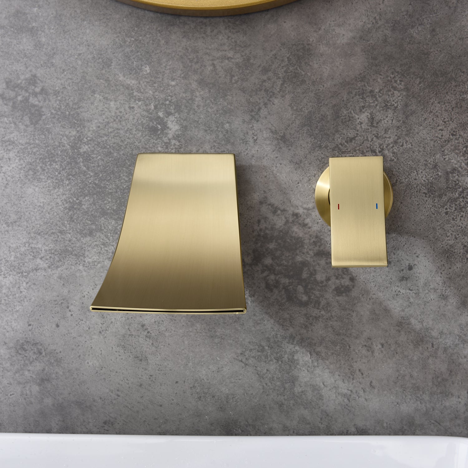 Single Handle Widespread Wall Mounted Bathroom Faucet