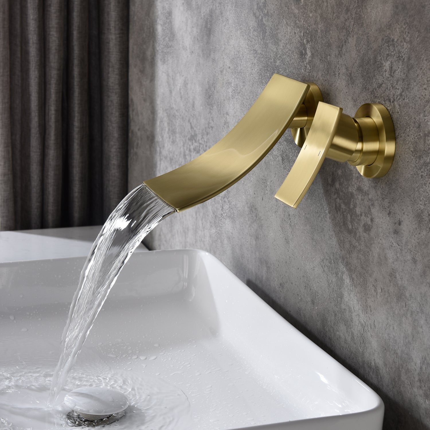 Single Handle Widespread Wall Mounted Bathroom Faucet