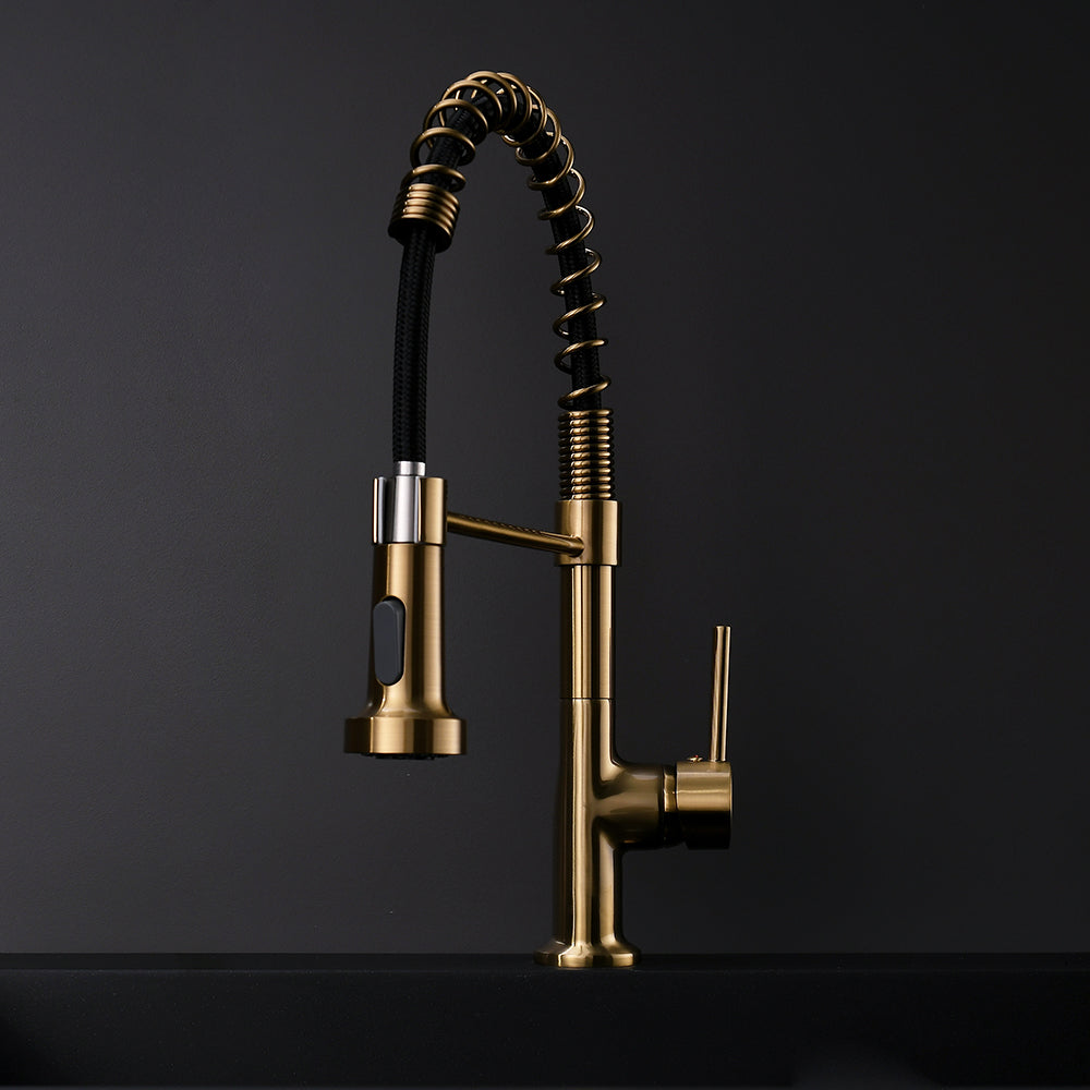 Modern Single Handle Pull Down Kitchen Faucet With Spray
