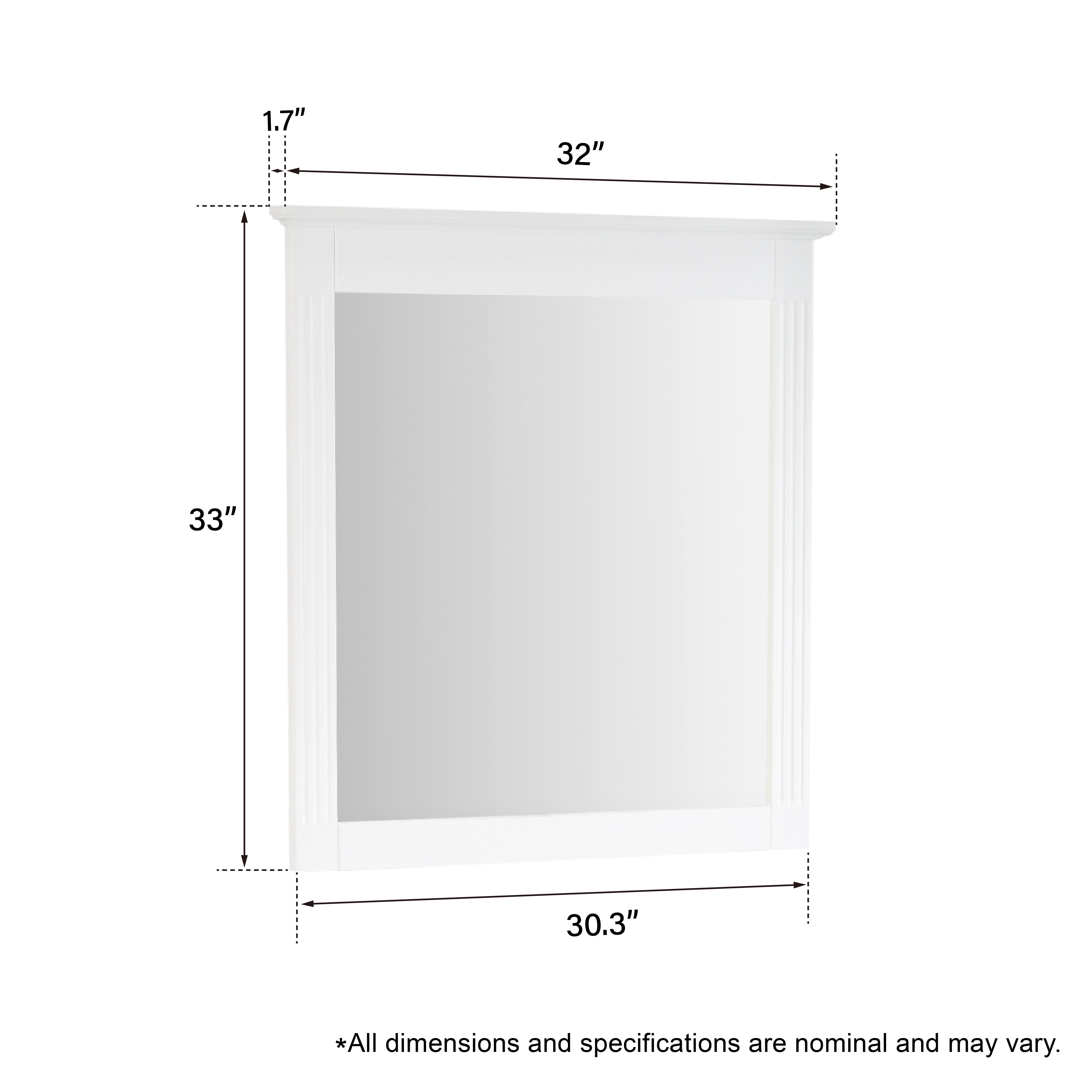 32 in. W x 33 in. H Wall-Mounted Wooden Framed Vanity Mirror Makeup Bathroom Wall Mirror