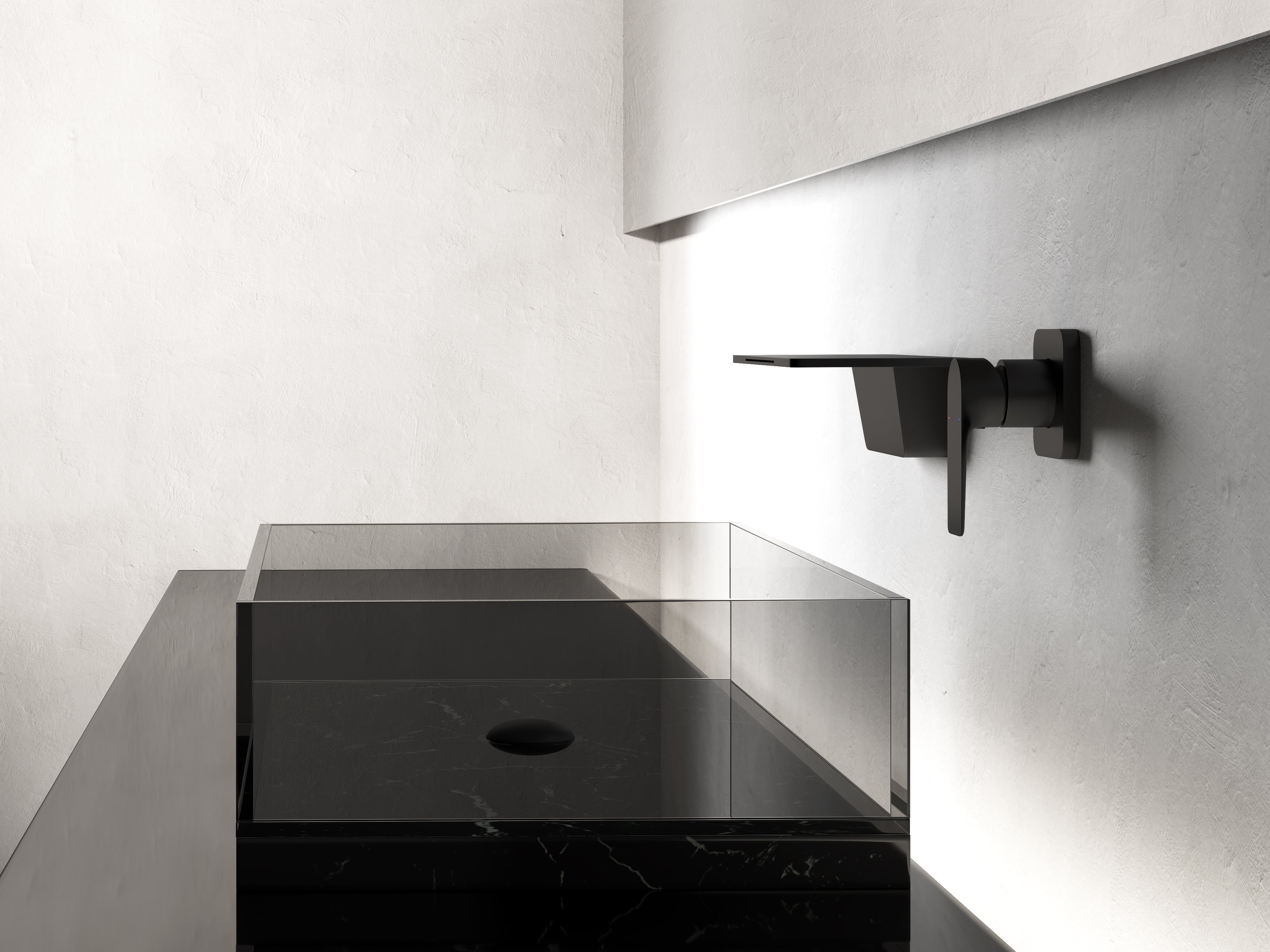 Single Handle Widespread Wall Mounted Bathroom Faucet with Shelf Function