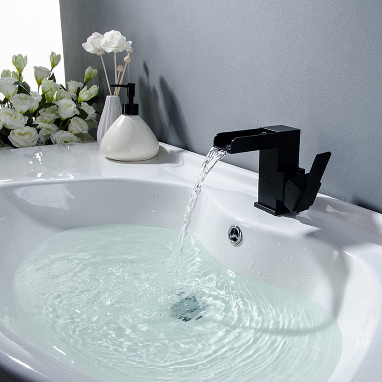 black faucet bathroom