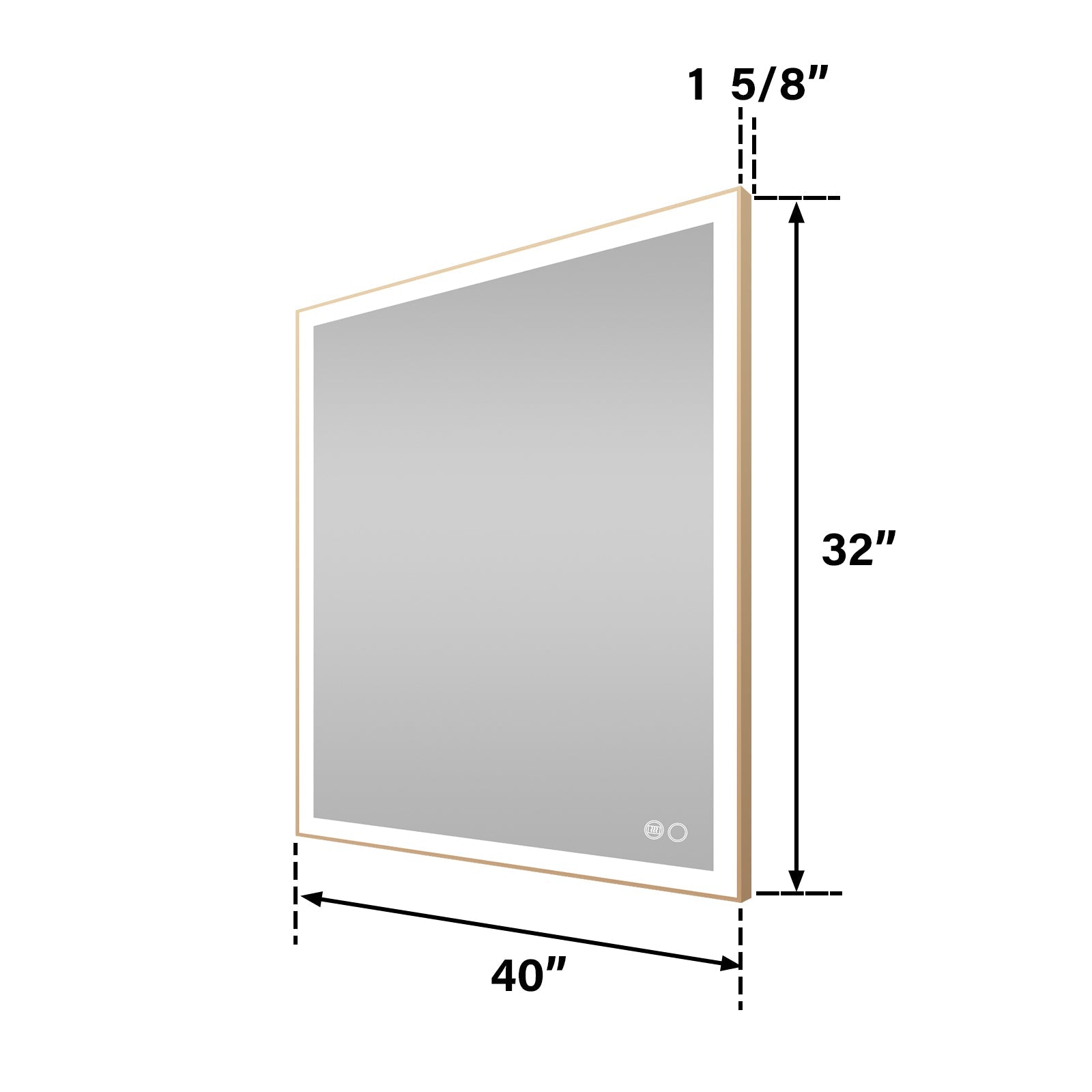 Framed Rectangular LED Light Mirror